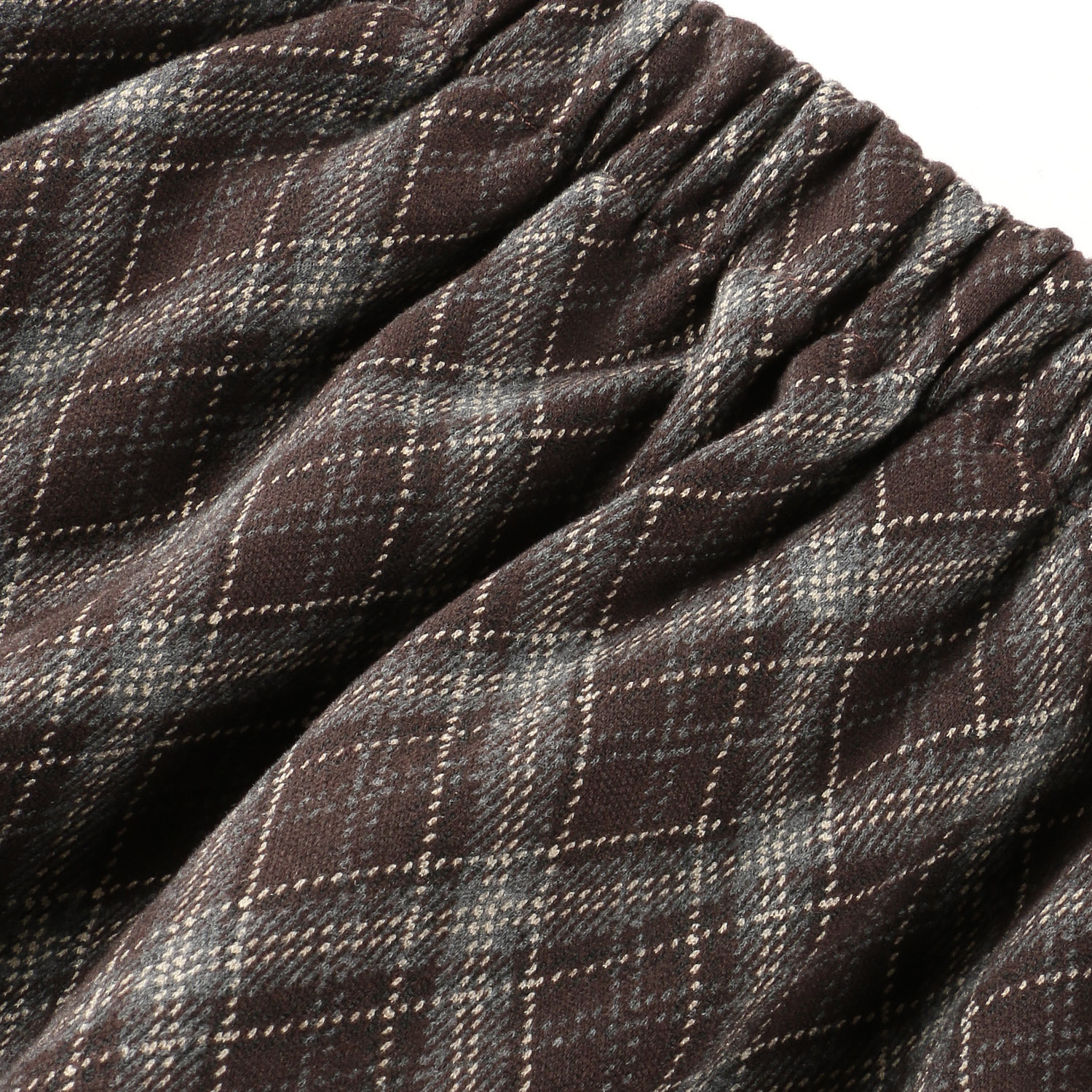 チェック柄ロングスカート - 画像3