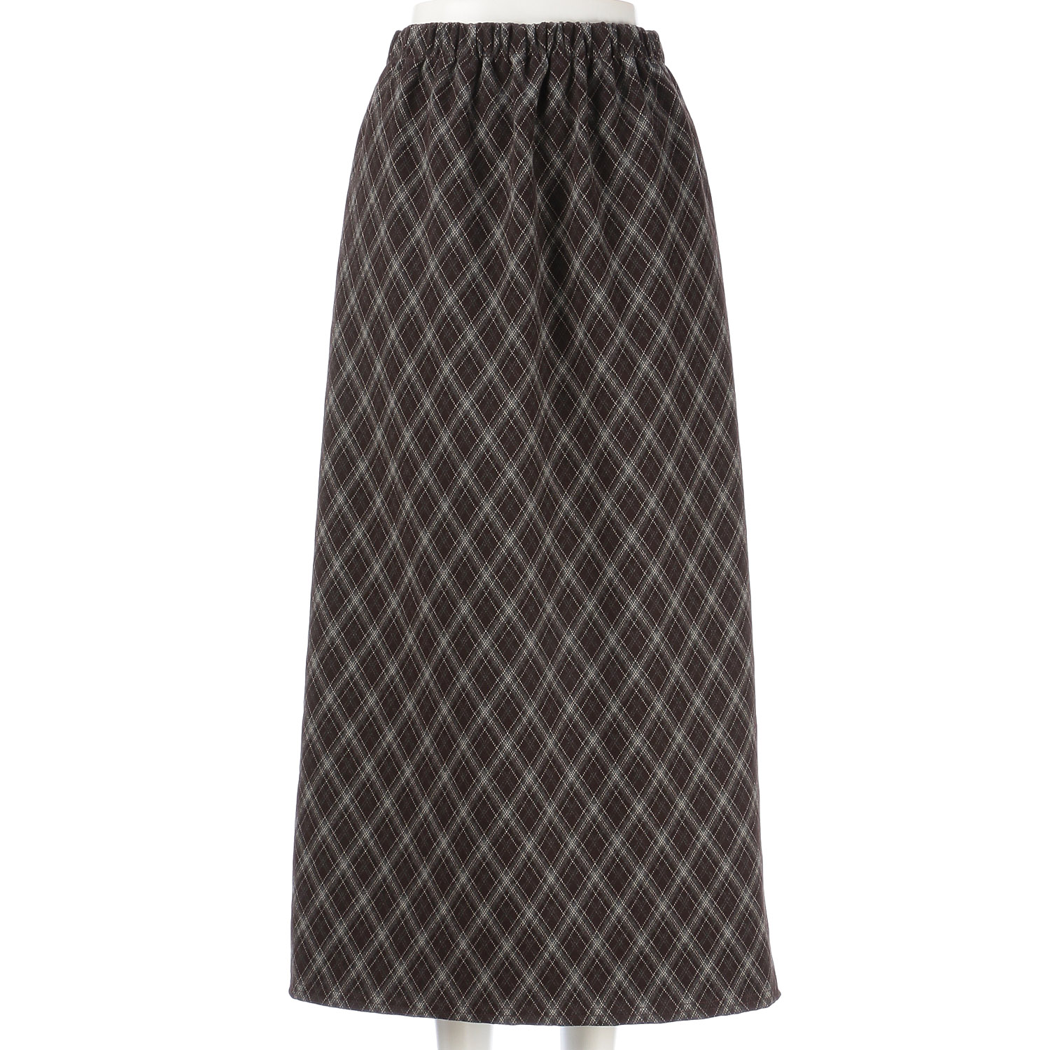 チェック柄ロングスカート