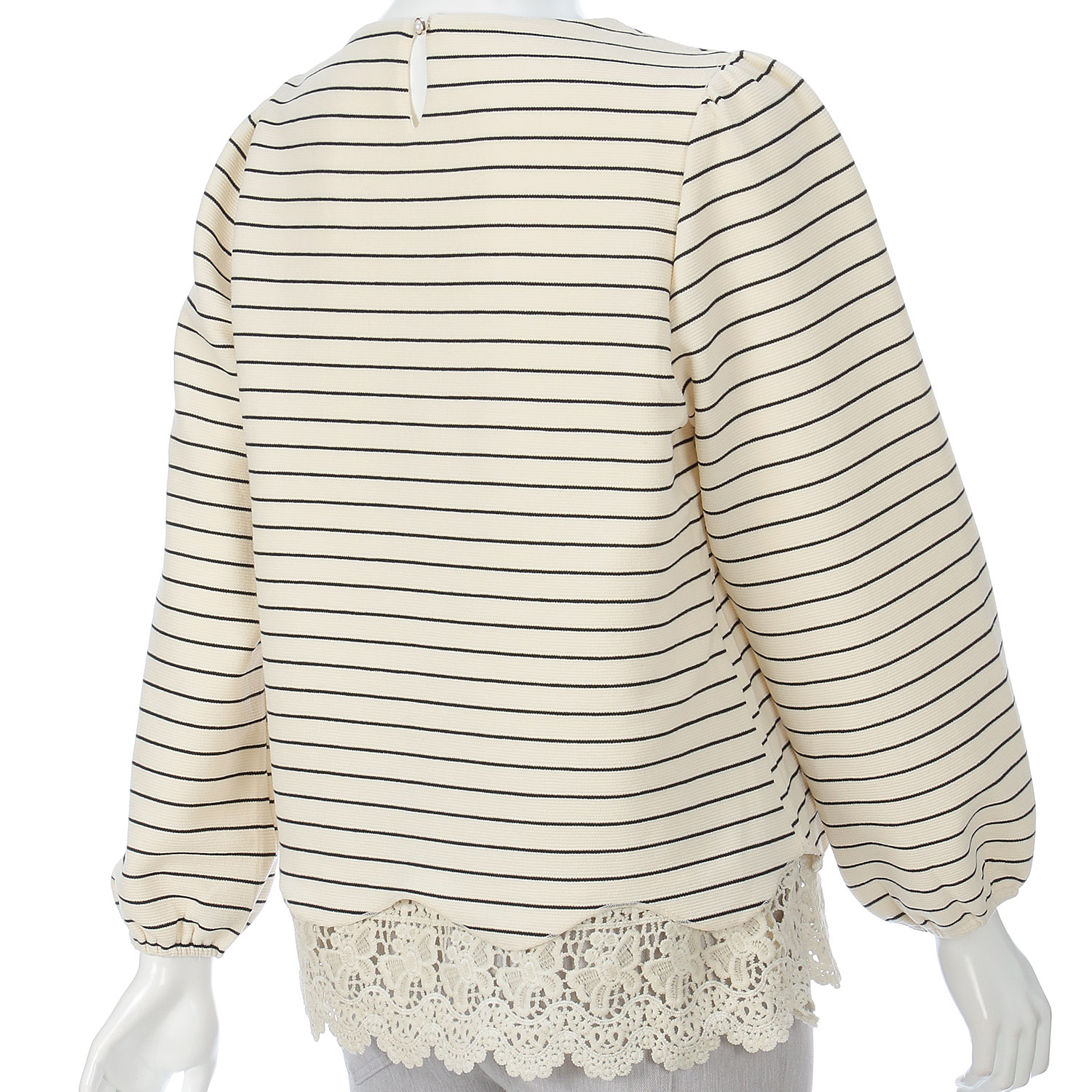 裾レースボーダープルオーバー - 画像4