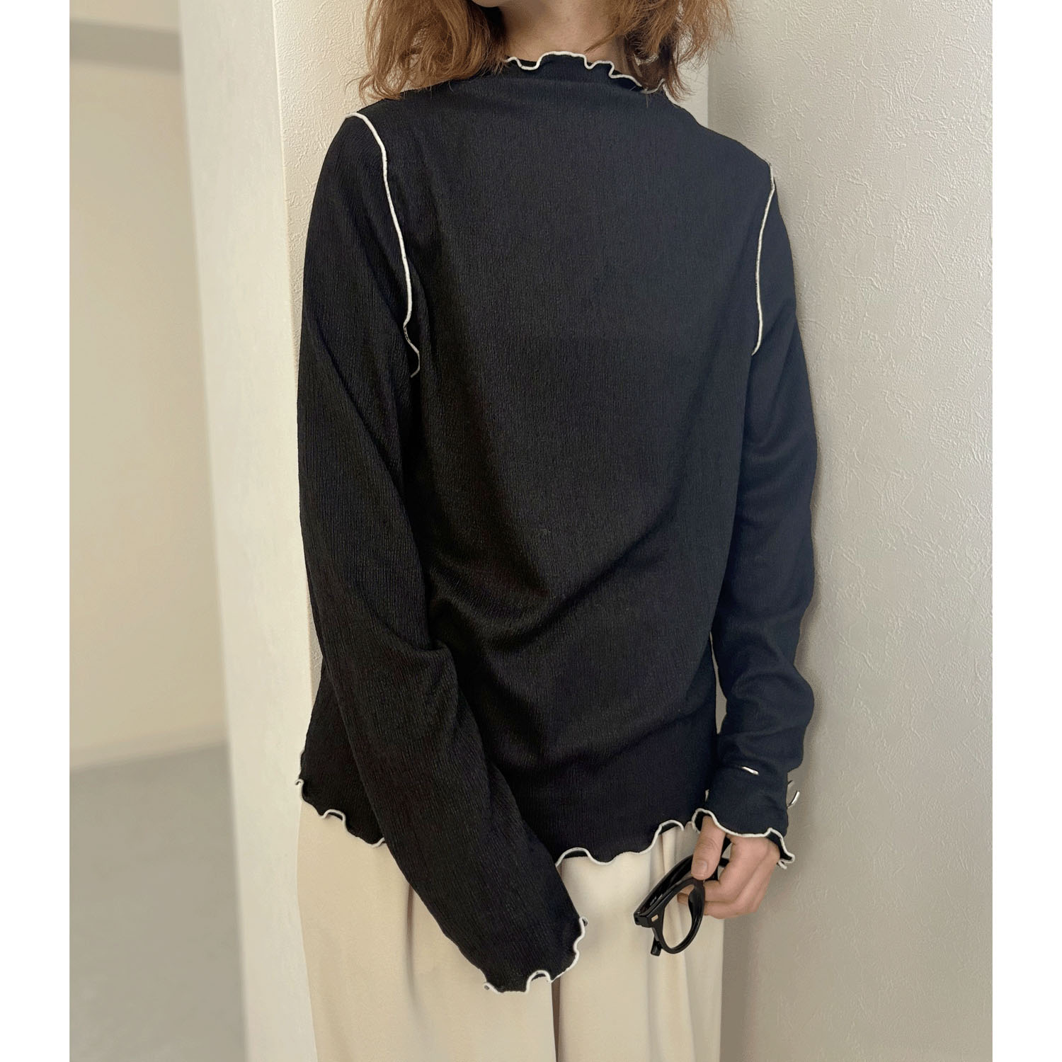 【my life】ハイネック配色メロウプルオーバー - 画像2