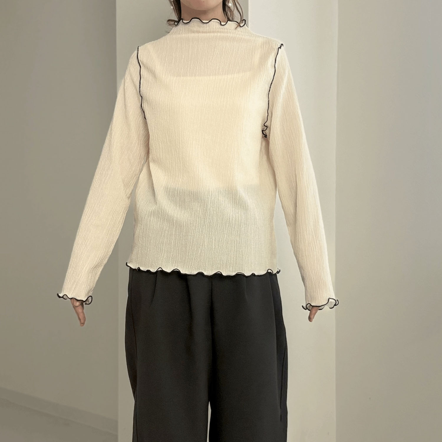 【my life】ハイネック配色メロウプルオーバー - 画像3