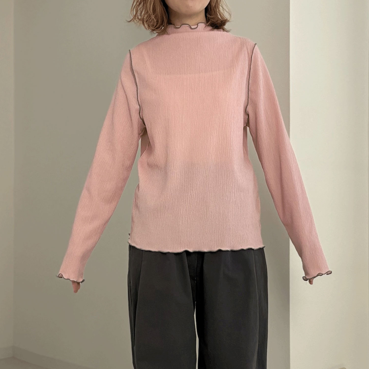 【my life】ハイネック配色メロウプルオーバー - 画像4