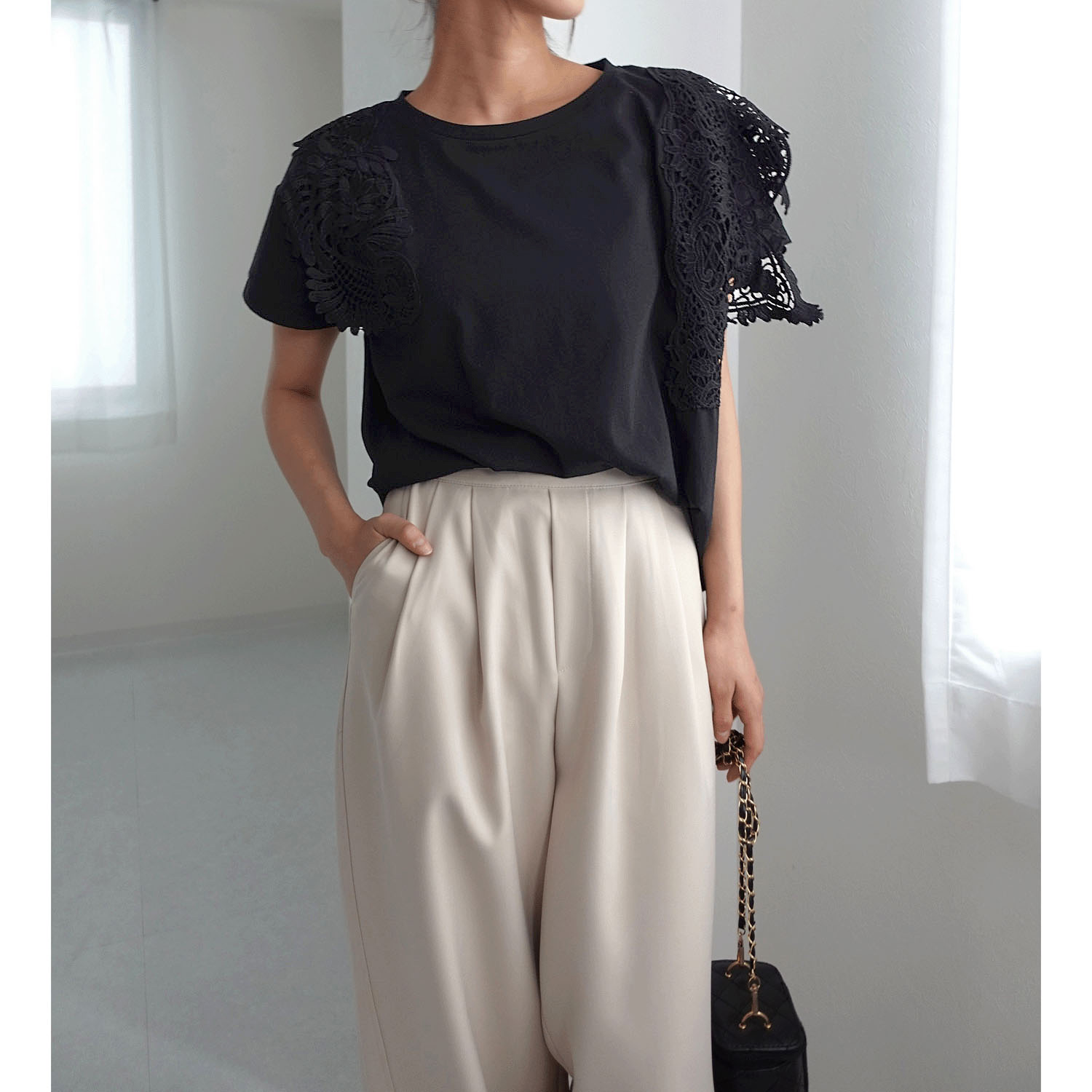 【my life】アシメレーストップス - 画像3