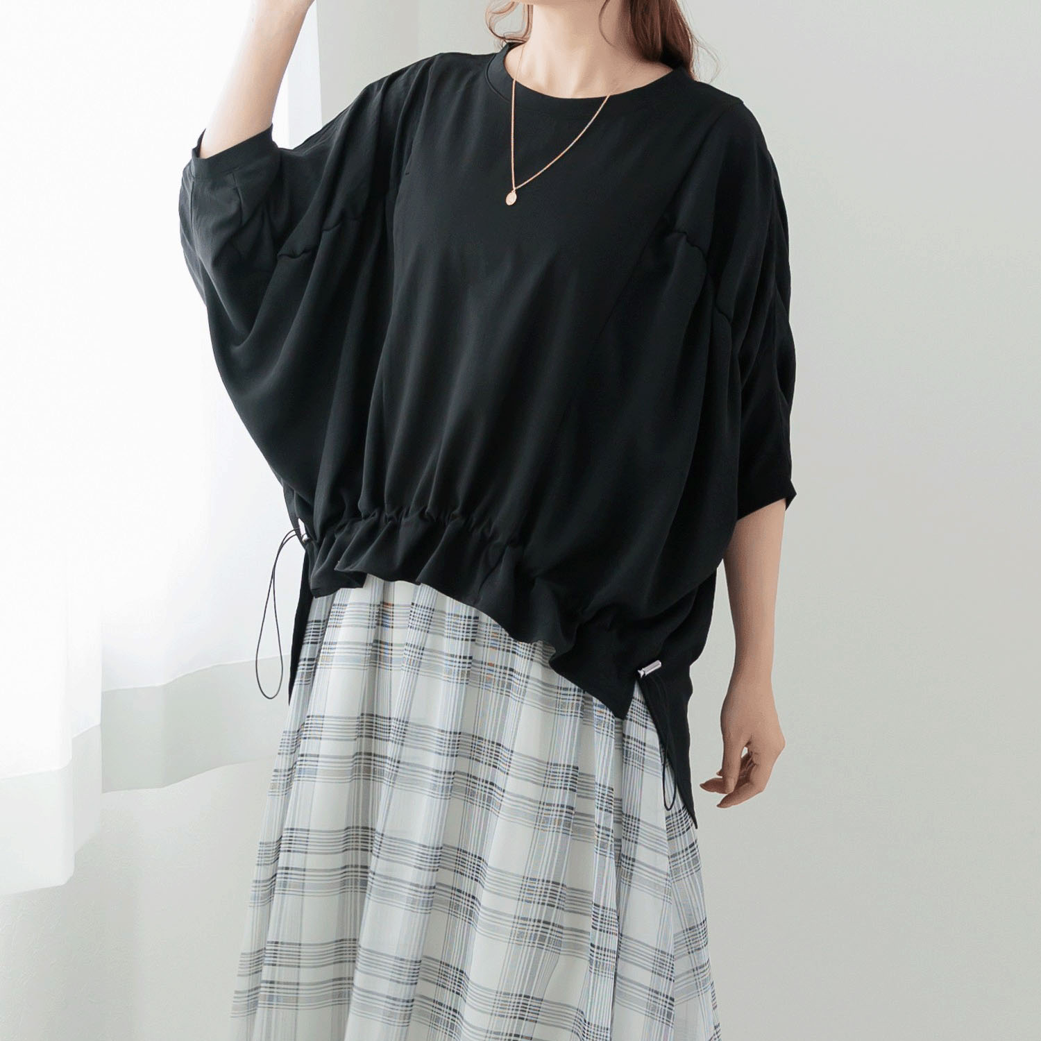 【my life】布帛切替フレアトップス - 画像3