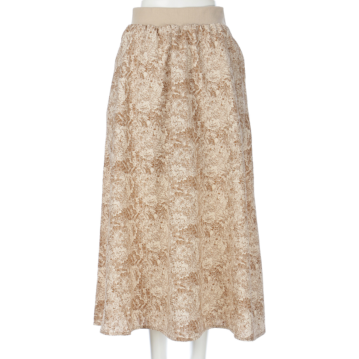 LUPIRIEN 花柄リブギャザースカート - 画像3