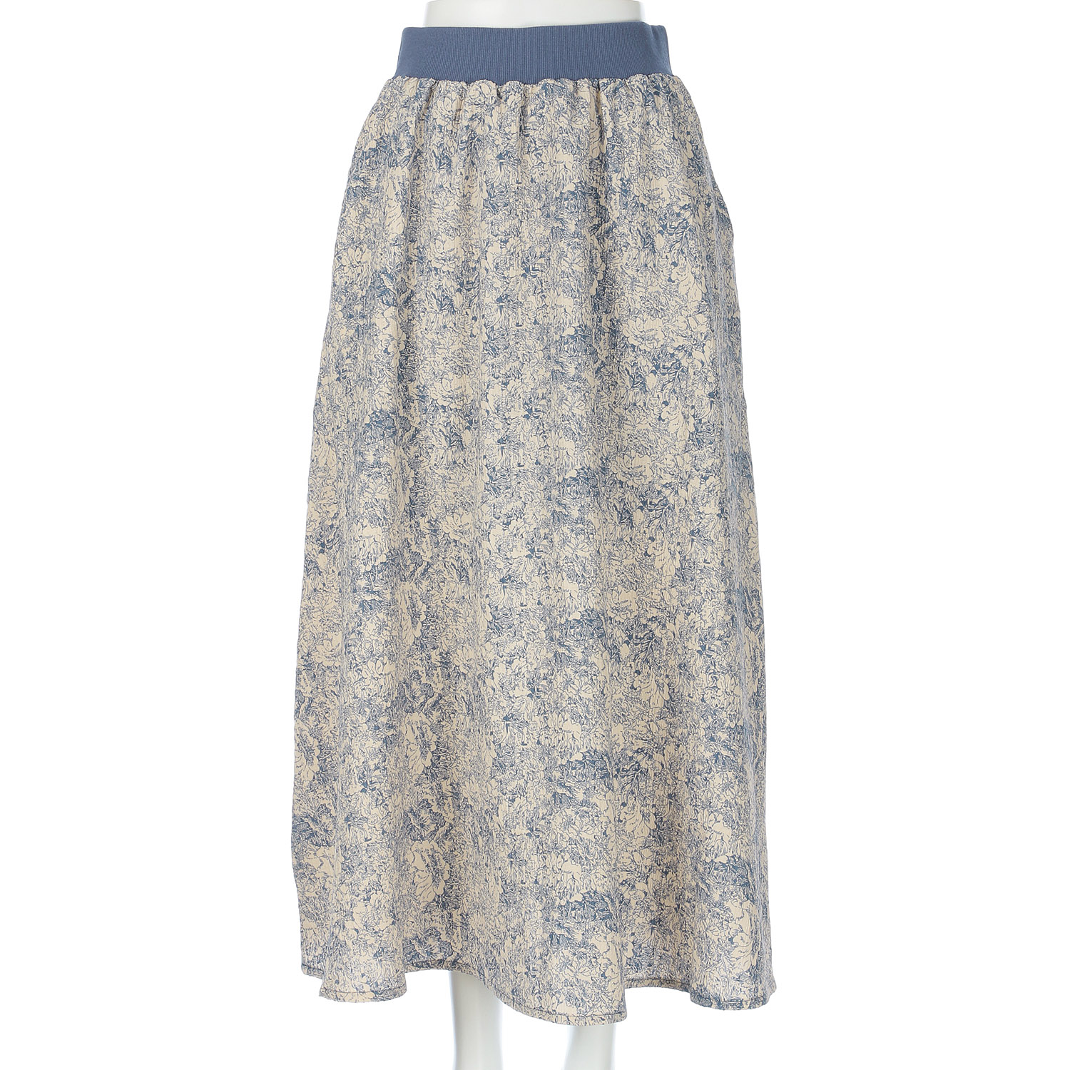 LUPIRIEN 花柄リブギャザースカート