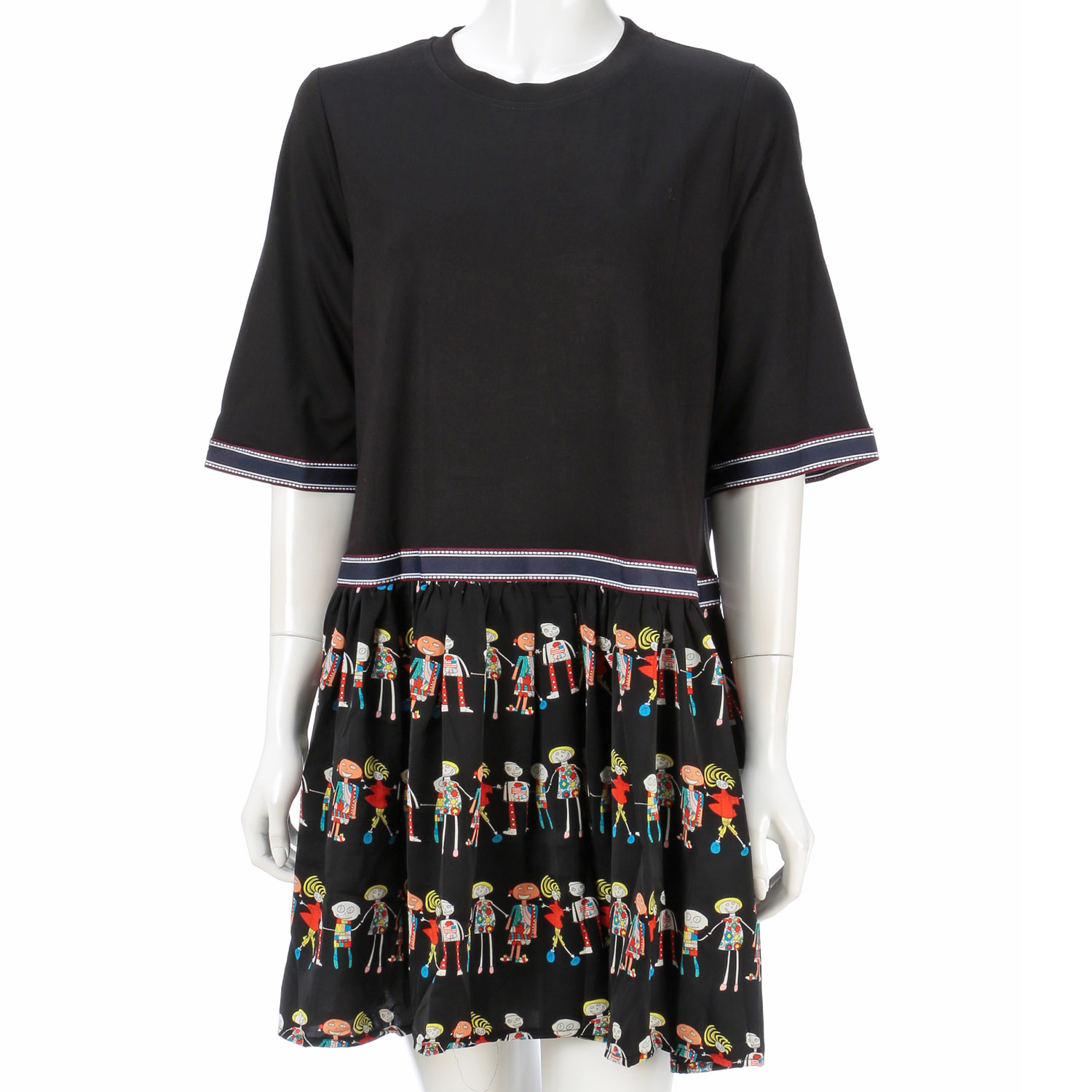 プリント切替ワンピース