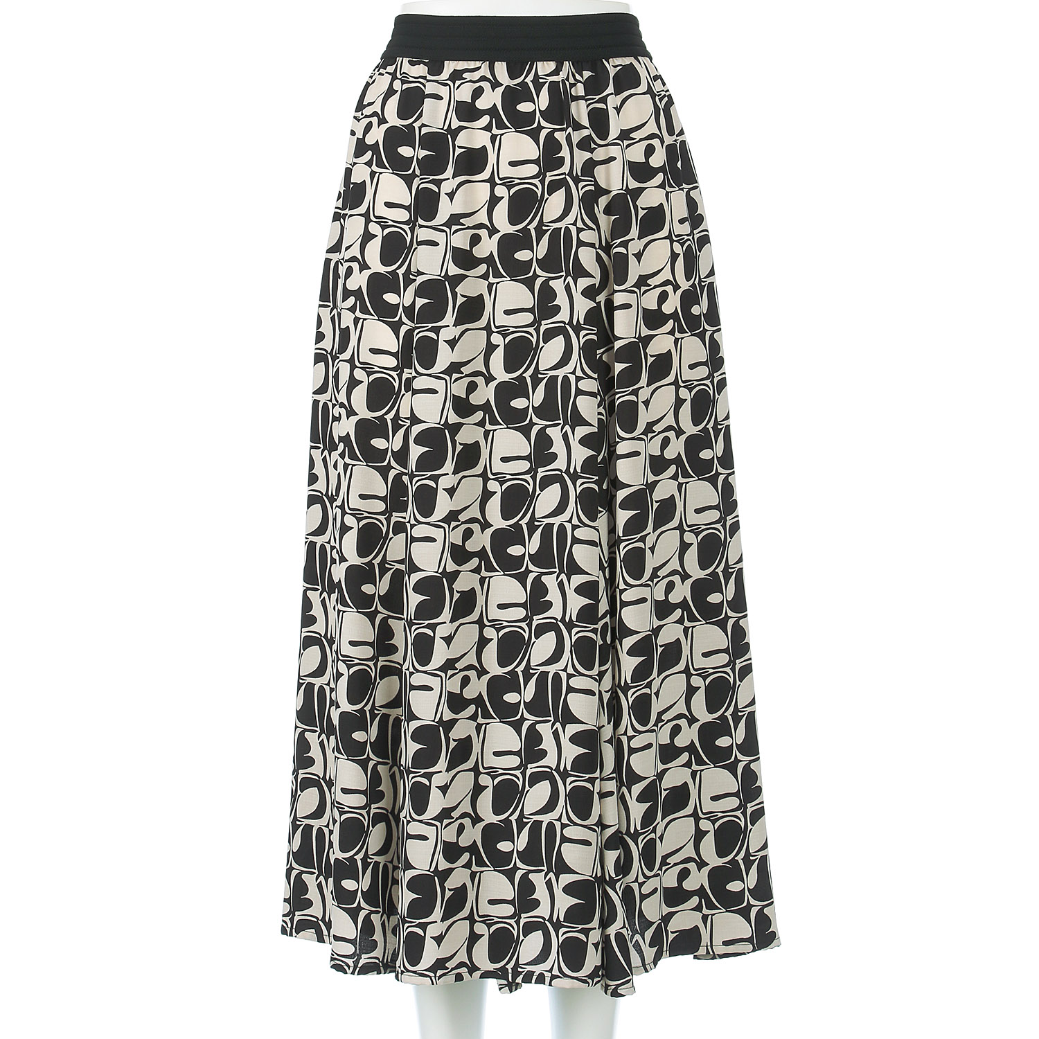 幾何プリントフレアースカート - 画像2