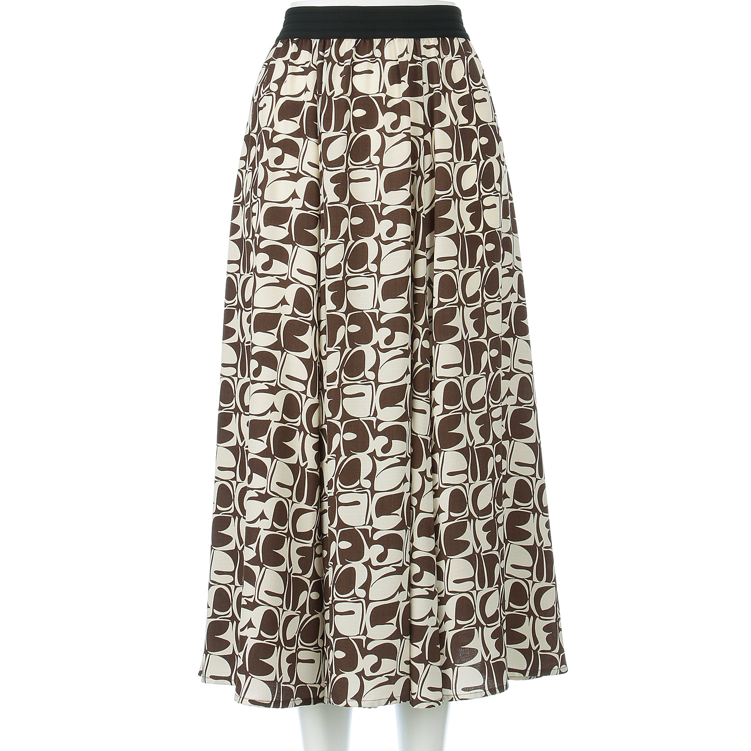 幾何プリントフレアースカート