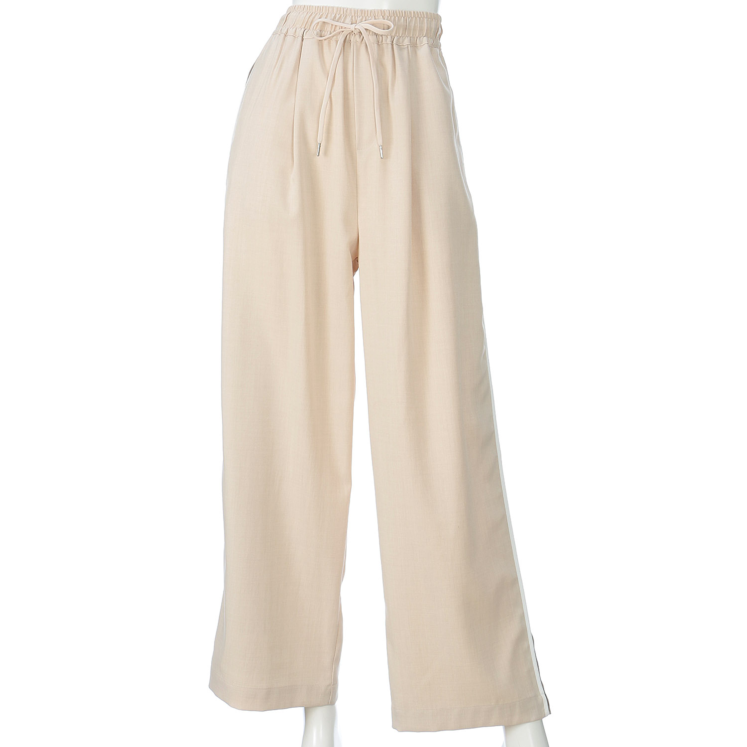 サイドバイカラーパイピングアクセントイージーパンツ