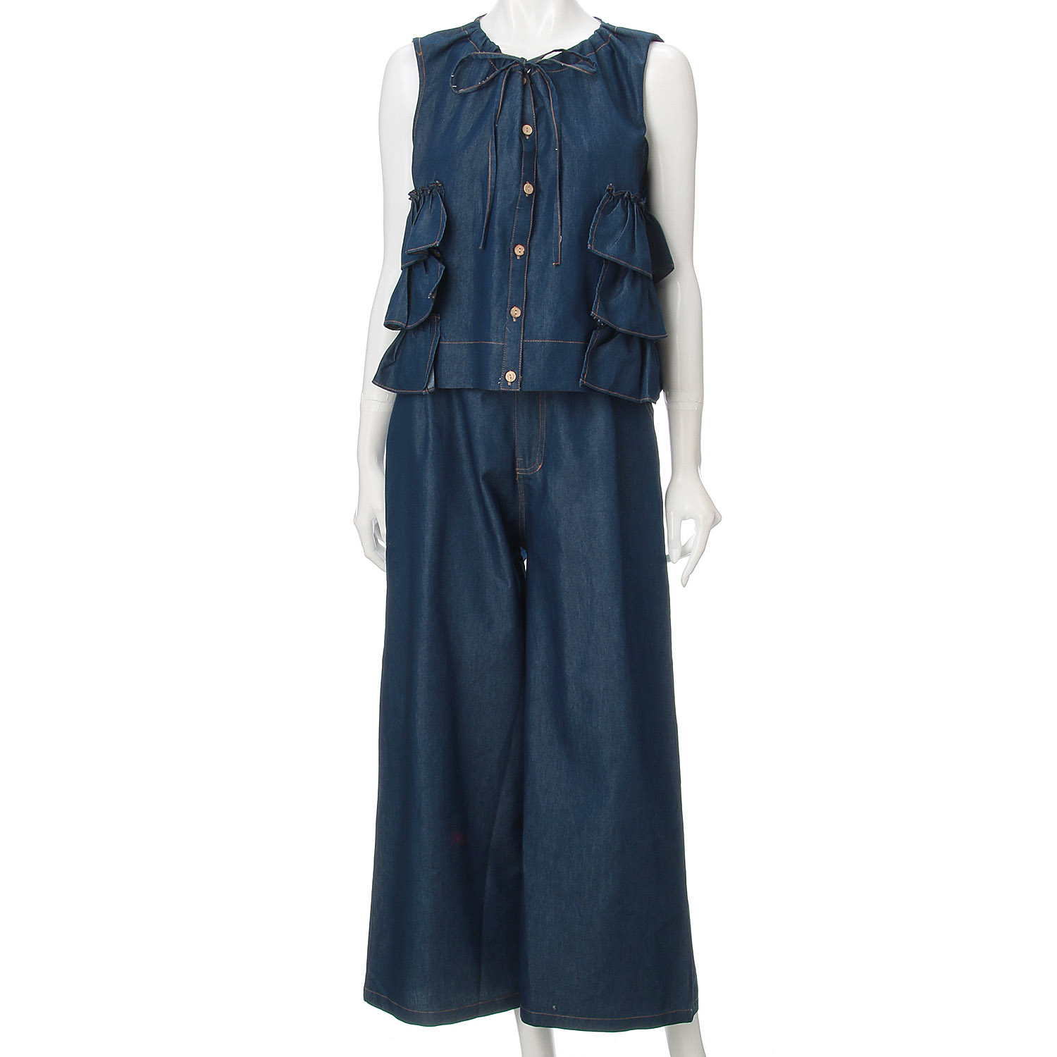 サイドフリル・デニムセットアップ - 画像2