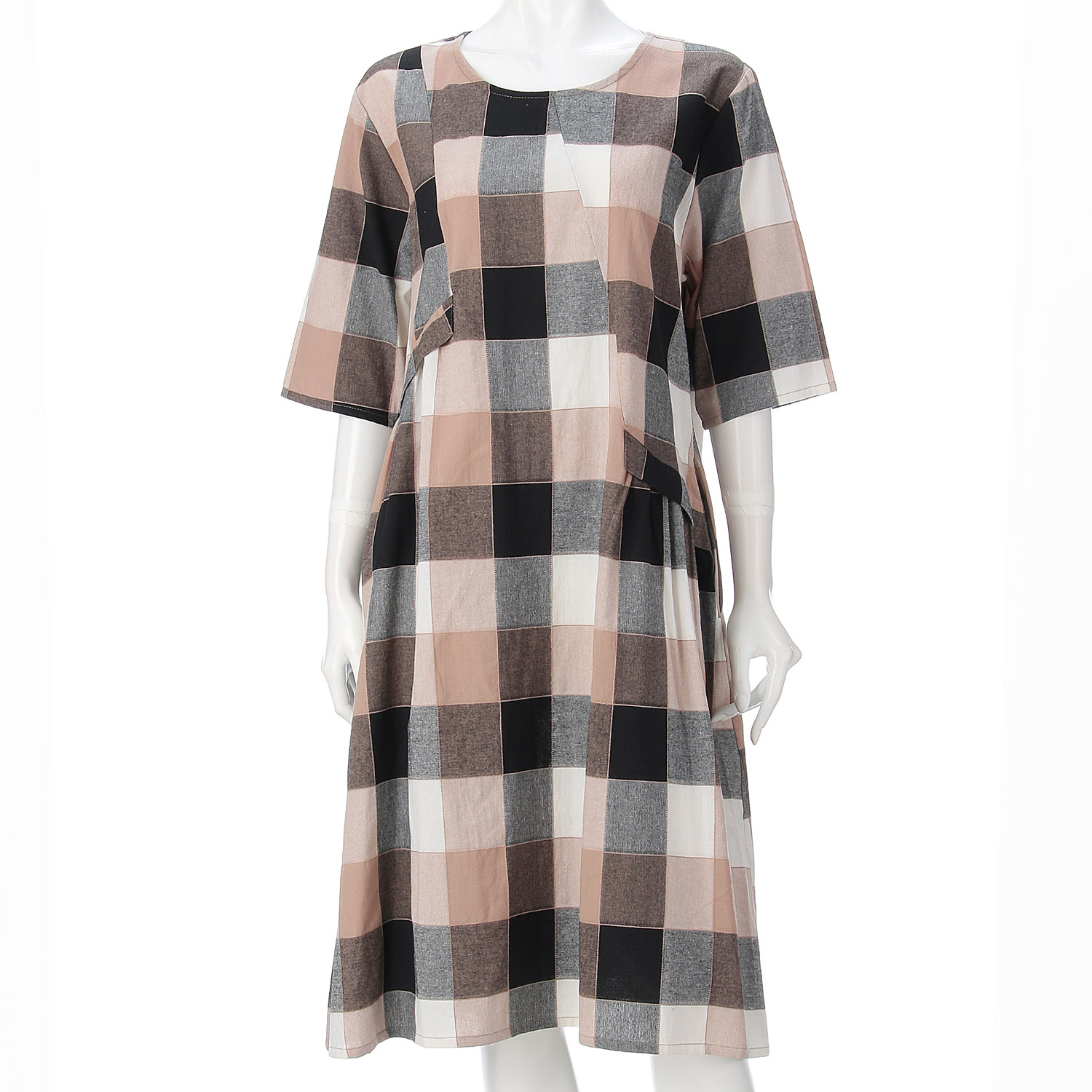 格子柄ワンピース - 画像2