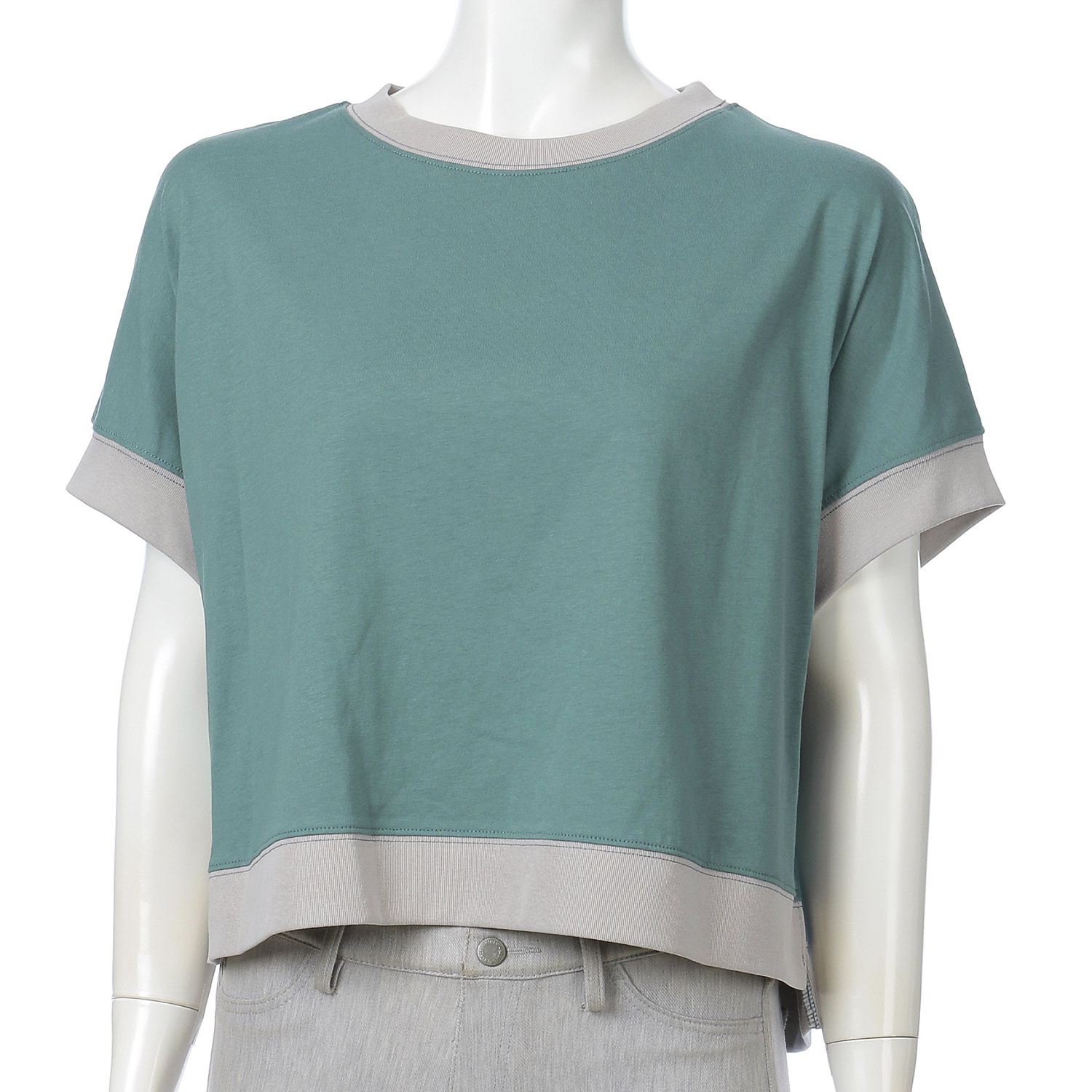 シルケットバイカラープルオーバー