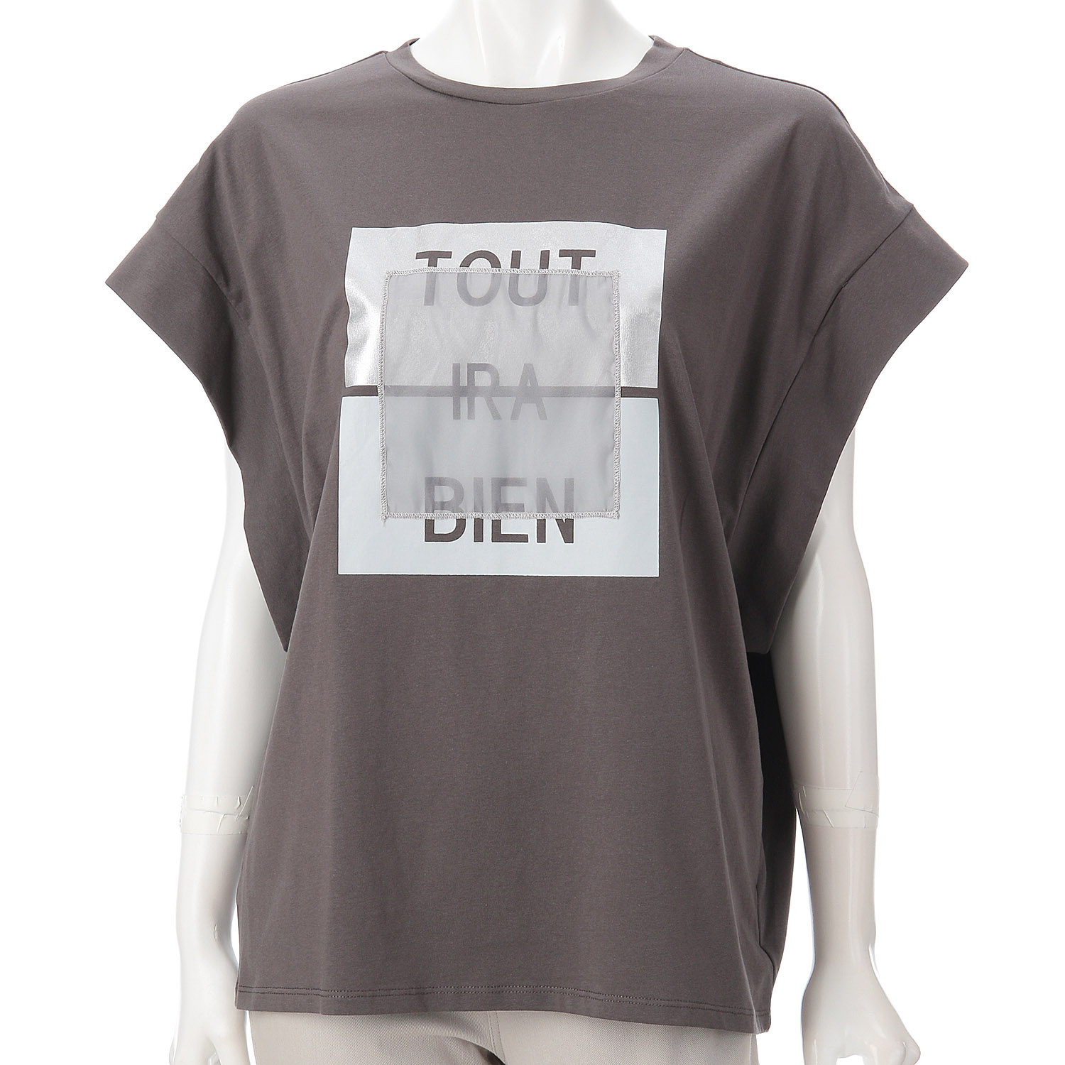 オーガンジー使いロゴTシャツ - 画像2