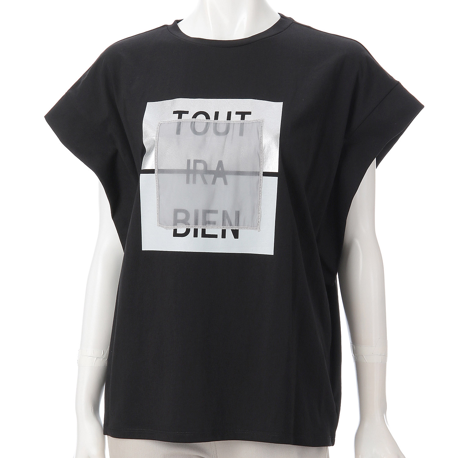 オーガンジー使いロゴTシャツ - 画像3