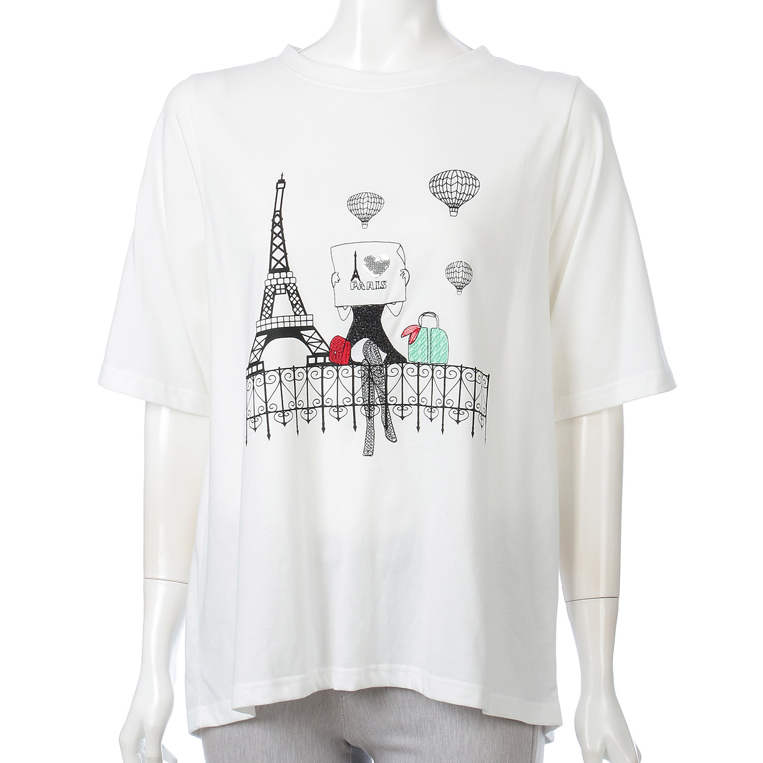 女性柄デザインTシャツ