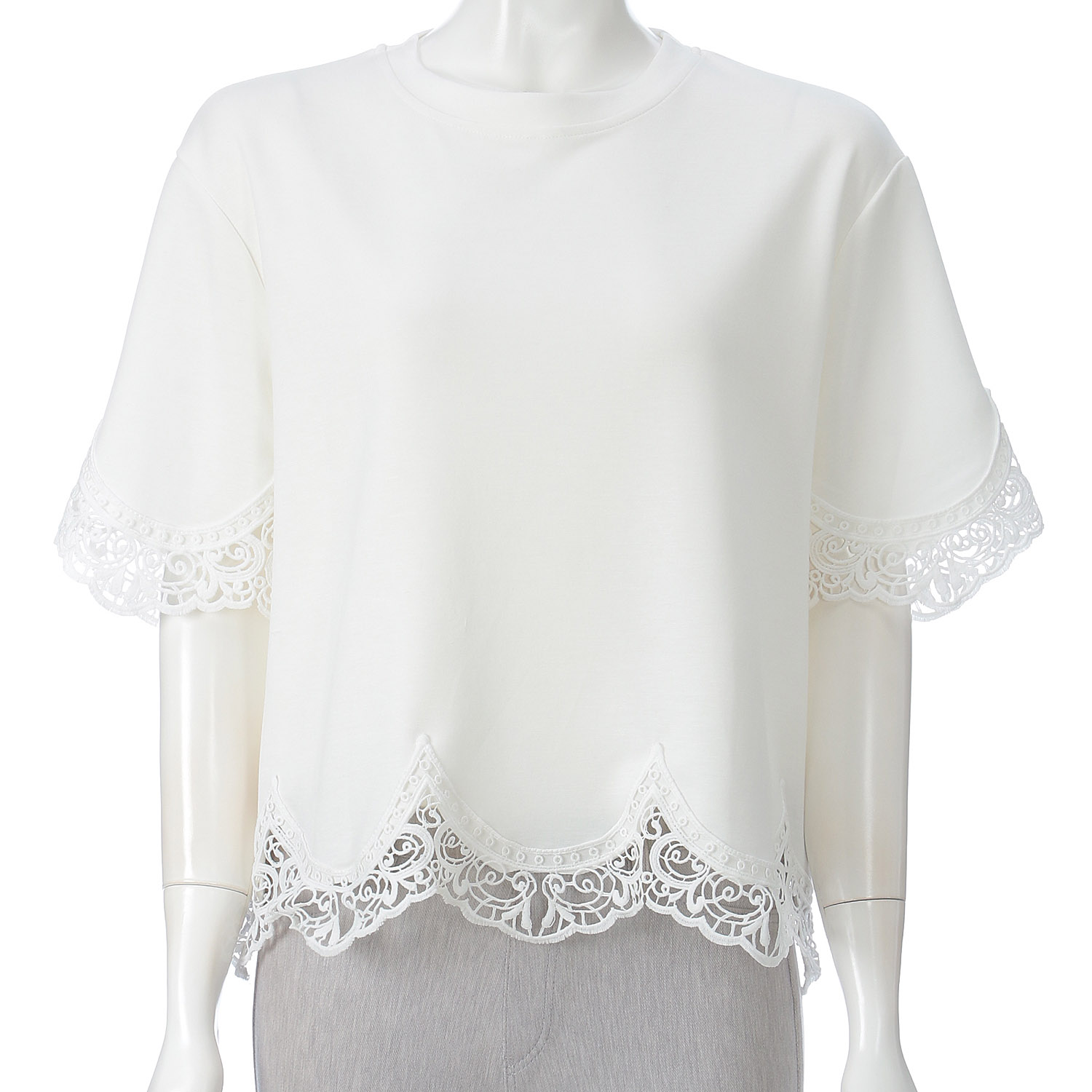 【Insta Live】VERITE スカラップレース半袖プルオーバー