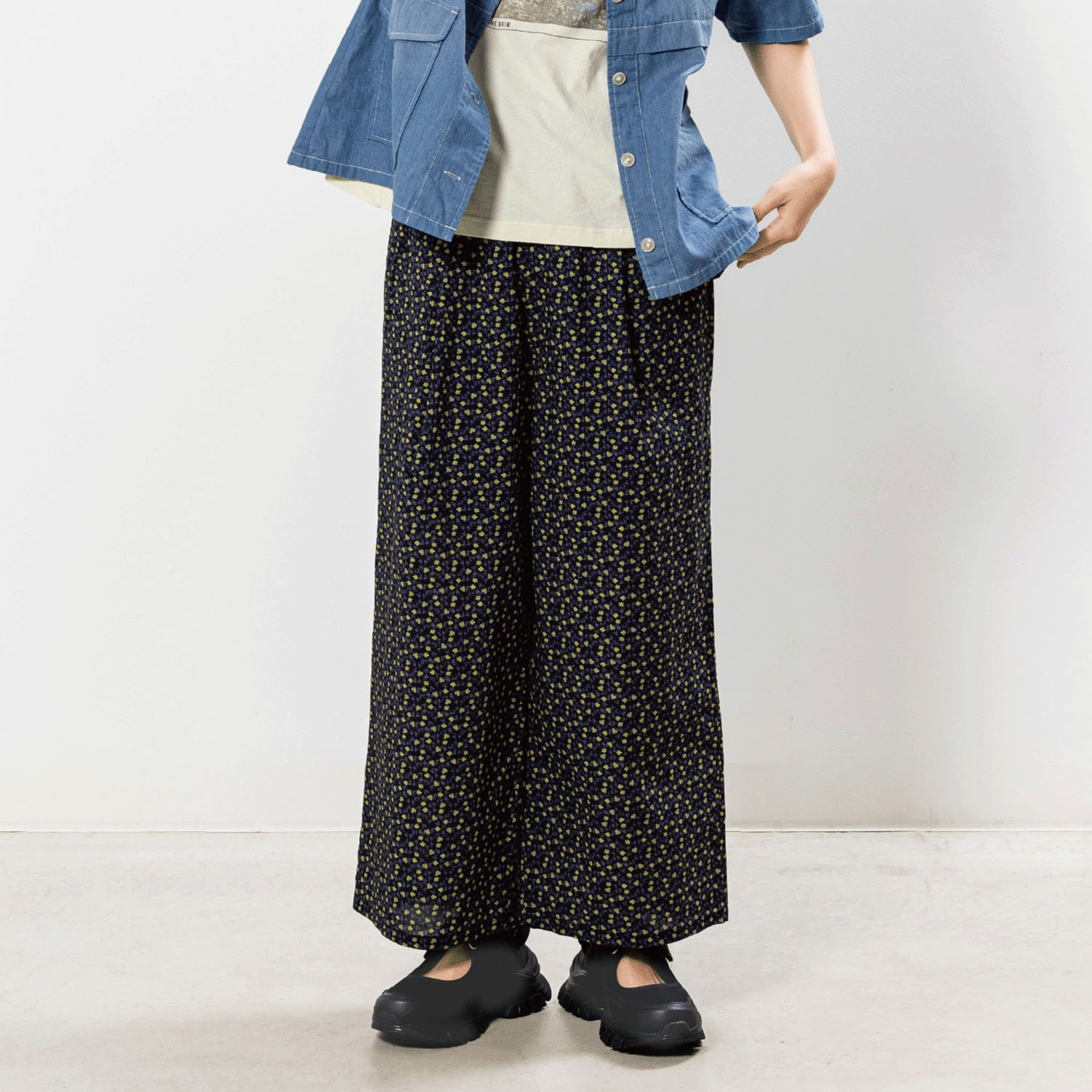 Northern Truck フラワープリントワイドパンツ - 画像9