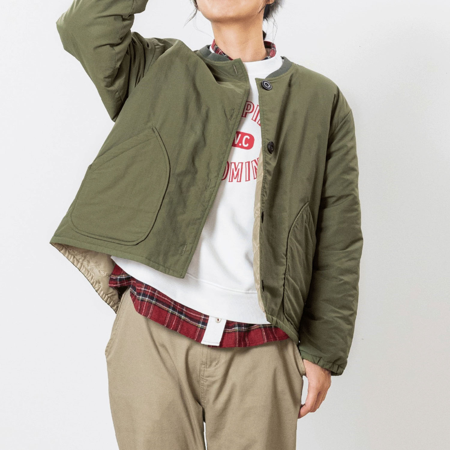 Northern Truck リブカラー中綿入りジャケット