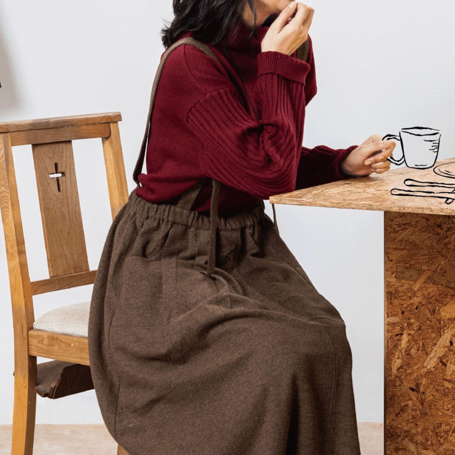 Northern Truck 編地違いスリーブタートルプルオーバー - 画像7