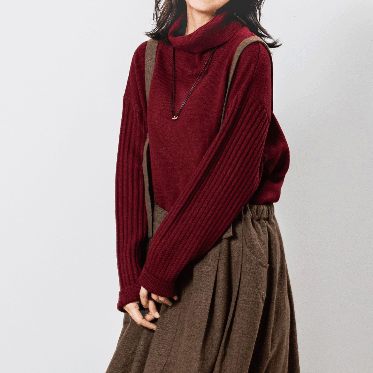 Northern Truck 編地違いスリーブタートルプルオーバー