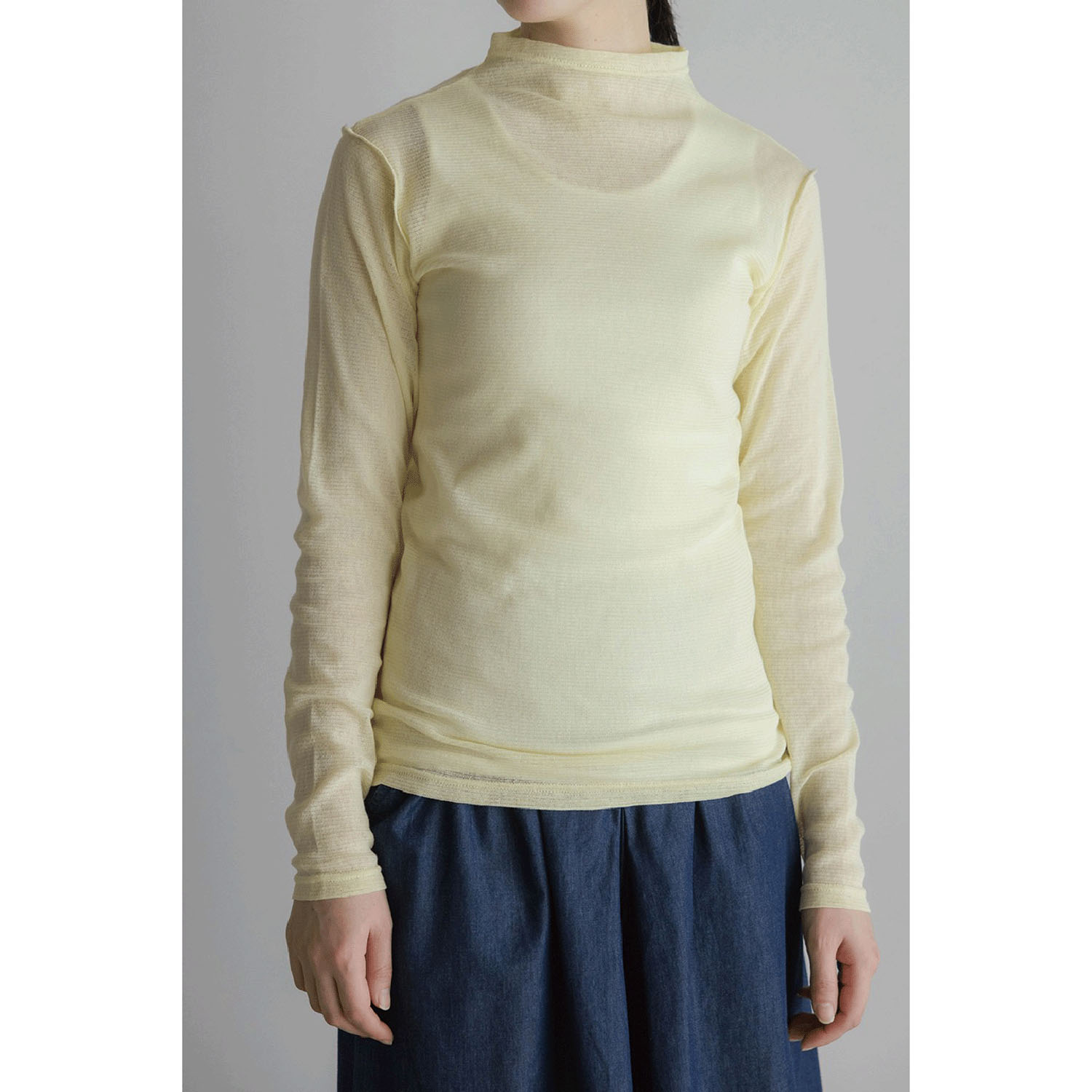 LILASIC コットンメッシュボトルネックインナー