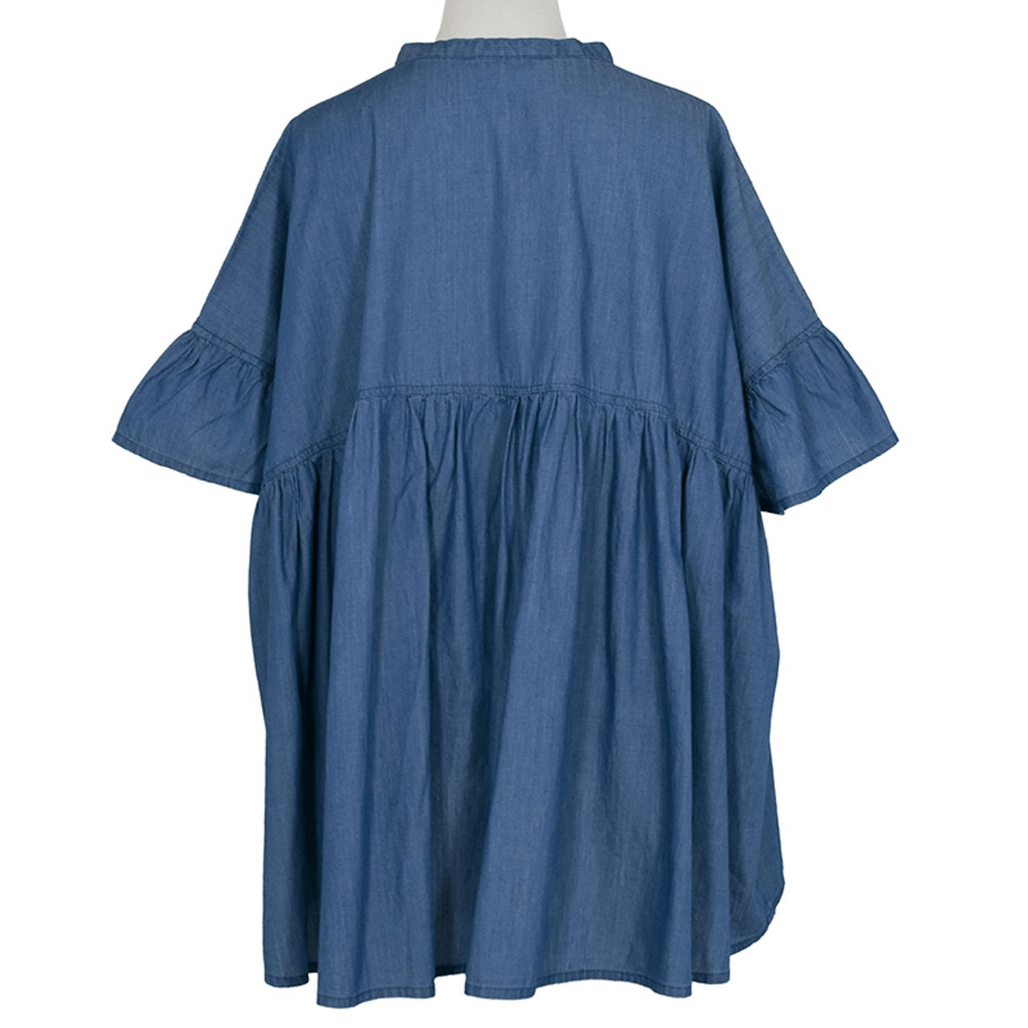 LILASIC エアリーデニムギャザーブラウス - 画像4