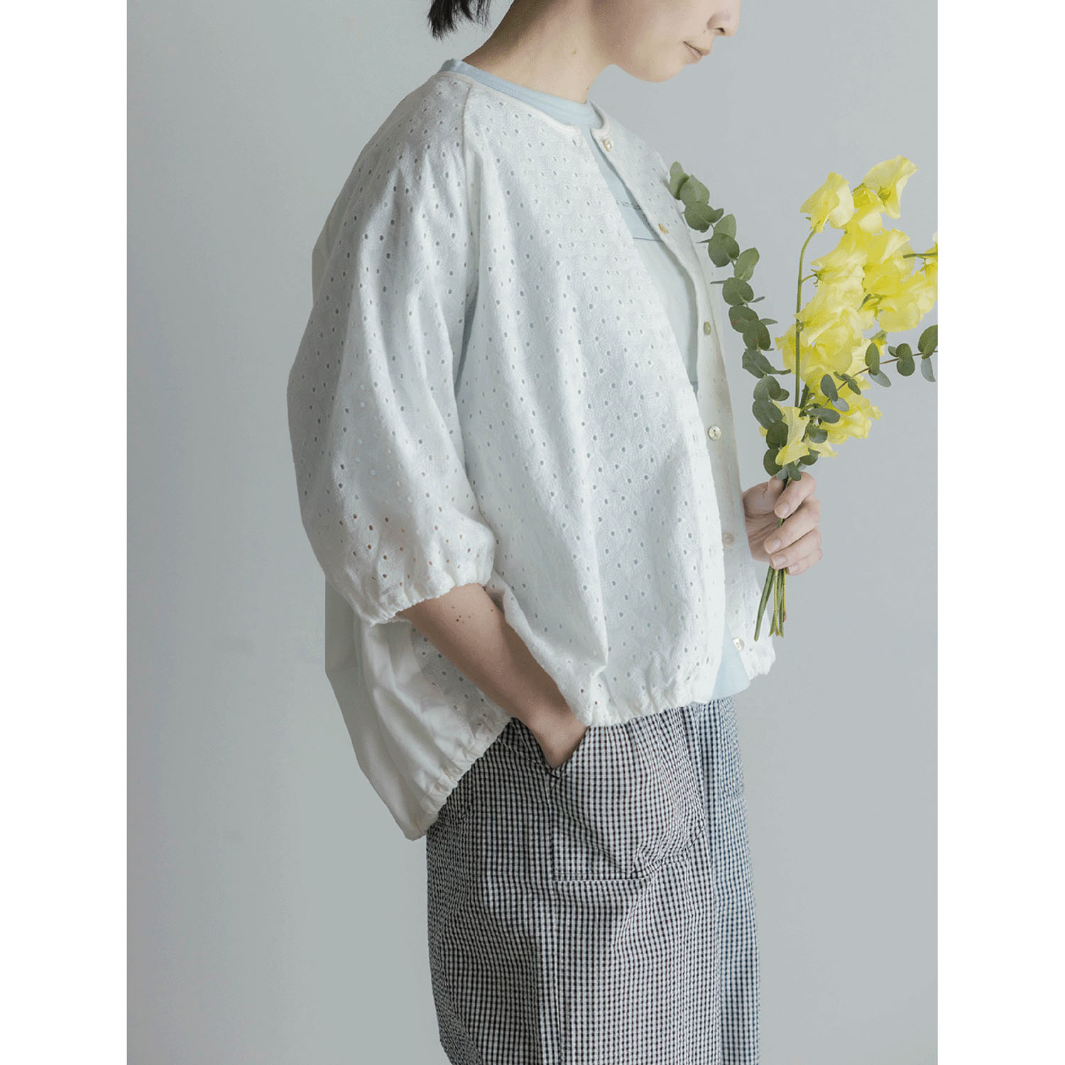 LILASIC エンブロイダリーカーディガン - 画像1