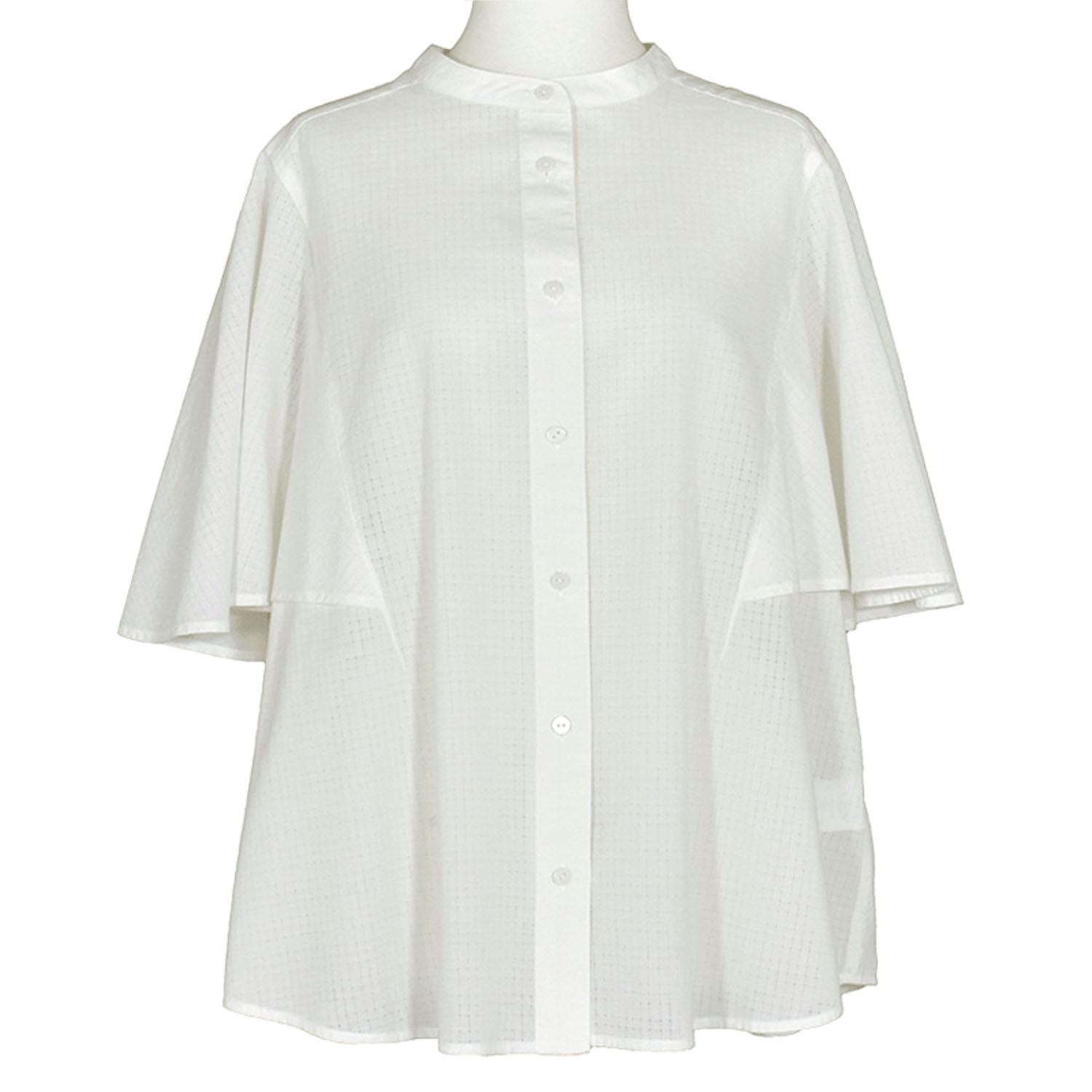 LILASIC アキハチェックフレアスリーブブラウス - 画像6