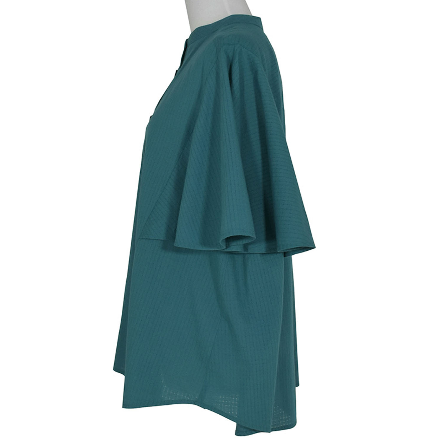 LILASIC アキハチェックフレアスリーブブラウス - 画像9