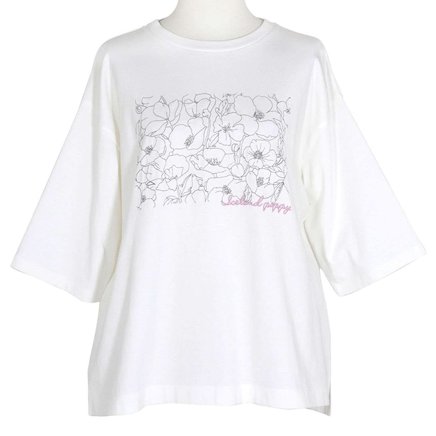 LILASIC フラワーエンブロイダリーTシャツ - 画像4