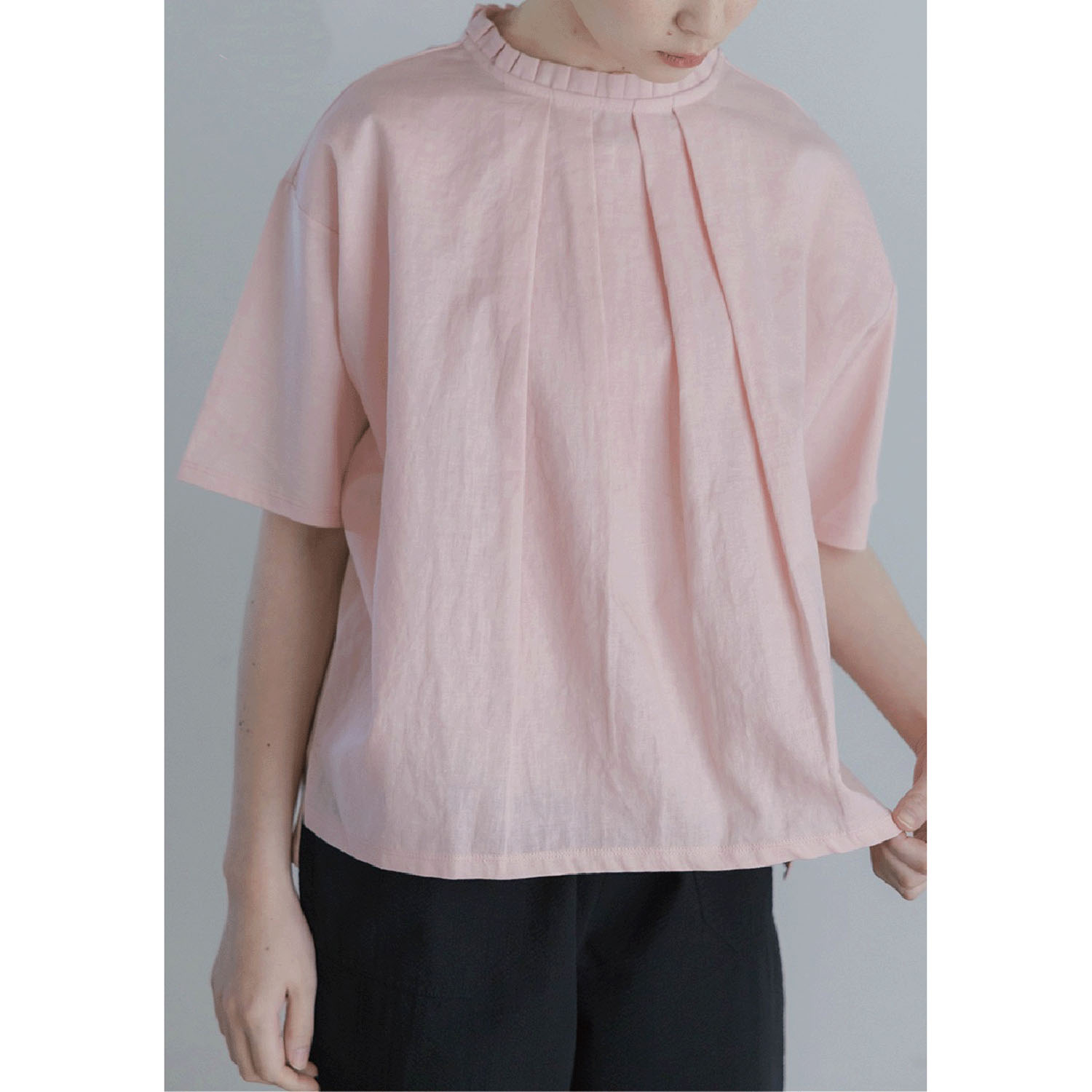 LILASIC シルケット天竺フリルカラーTシャツ - 画像8