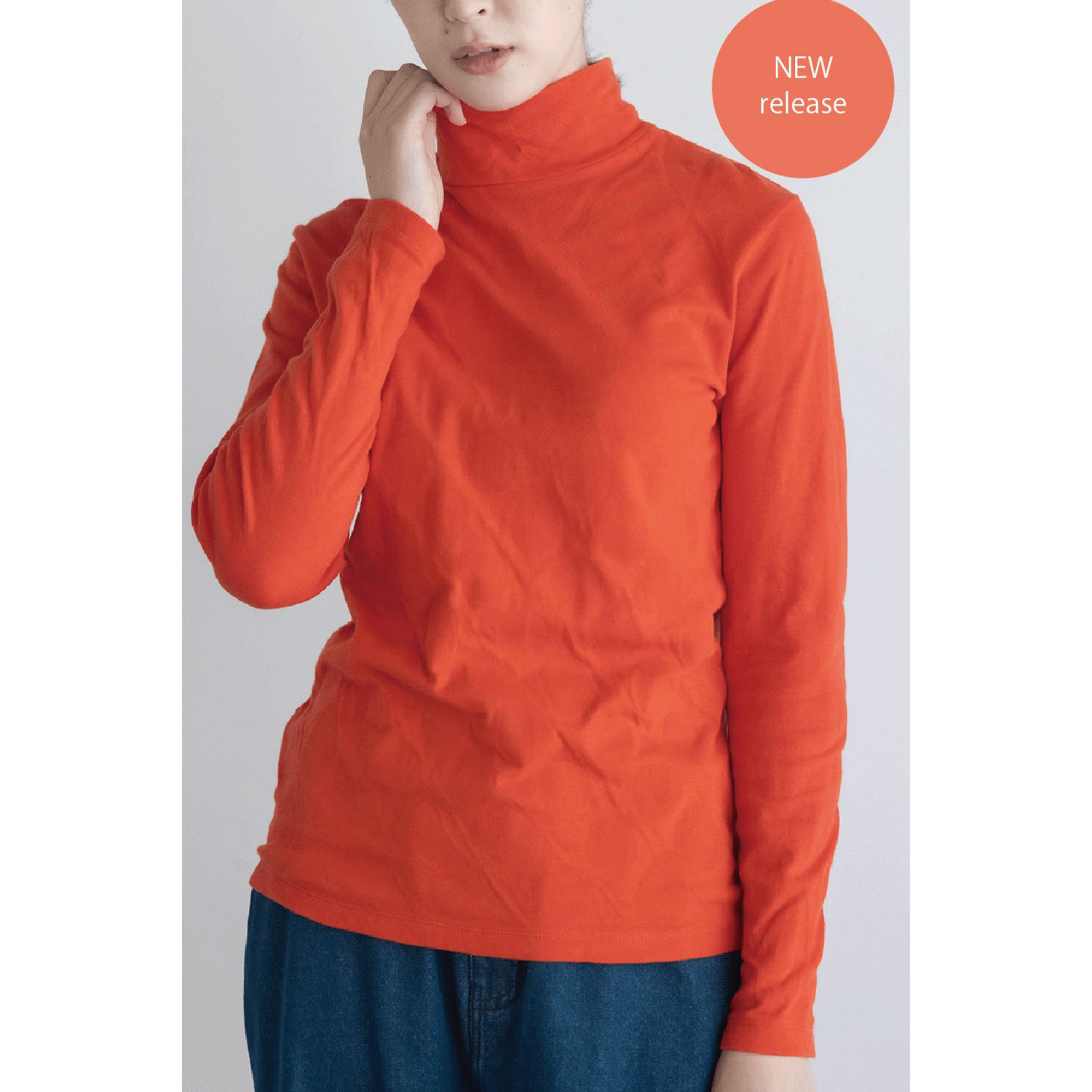 LILASIC 接結ジャカードハイネックプルオーバー