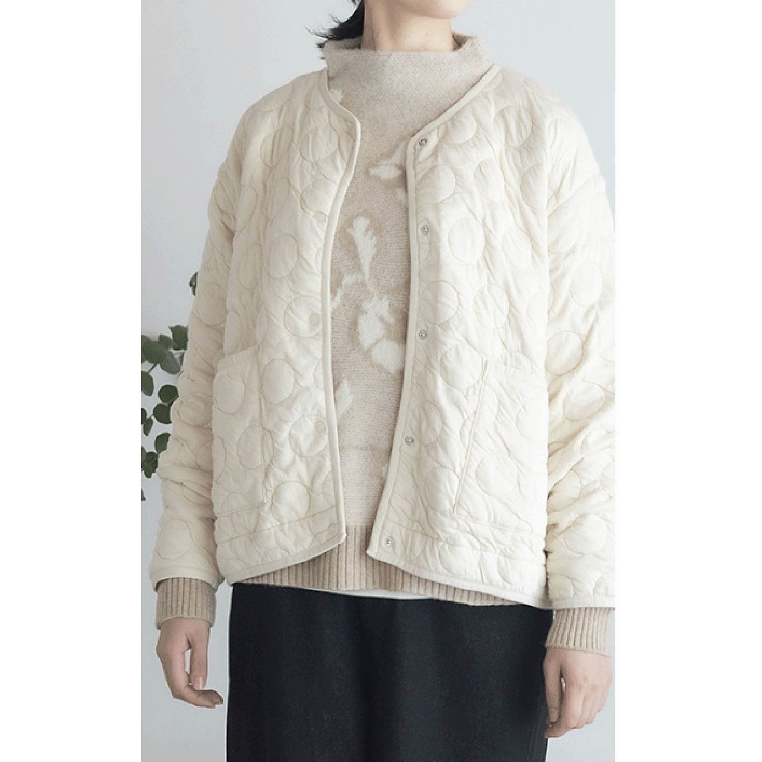 LILASIC フクレドットカーディガン