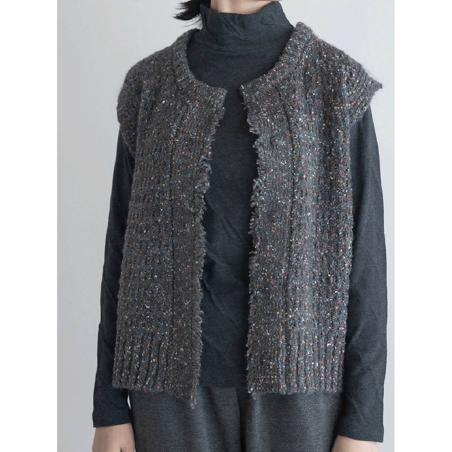 LILASIC カラーネップニットベスト