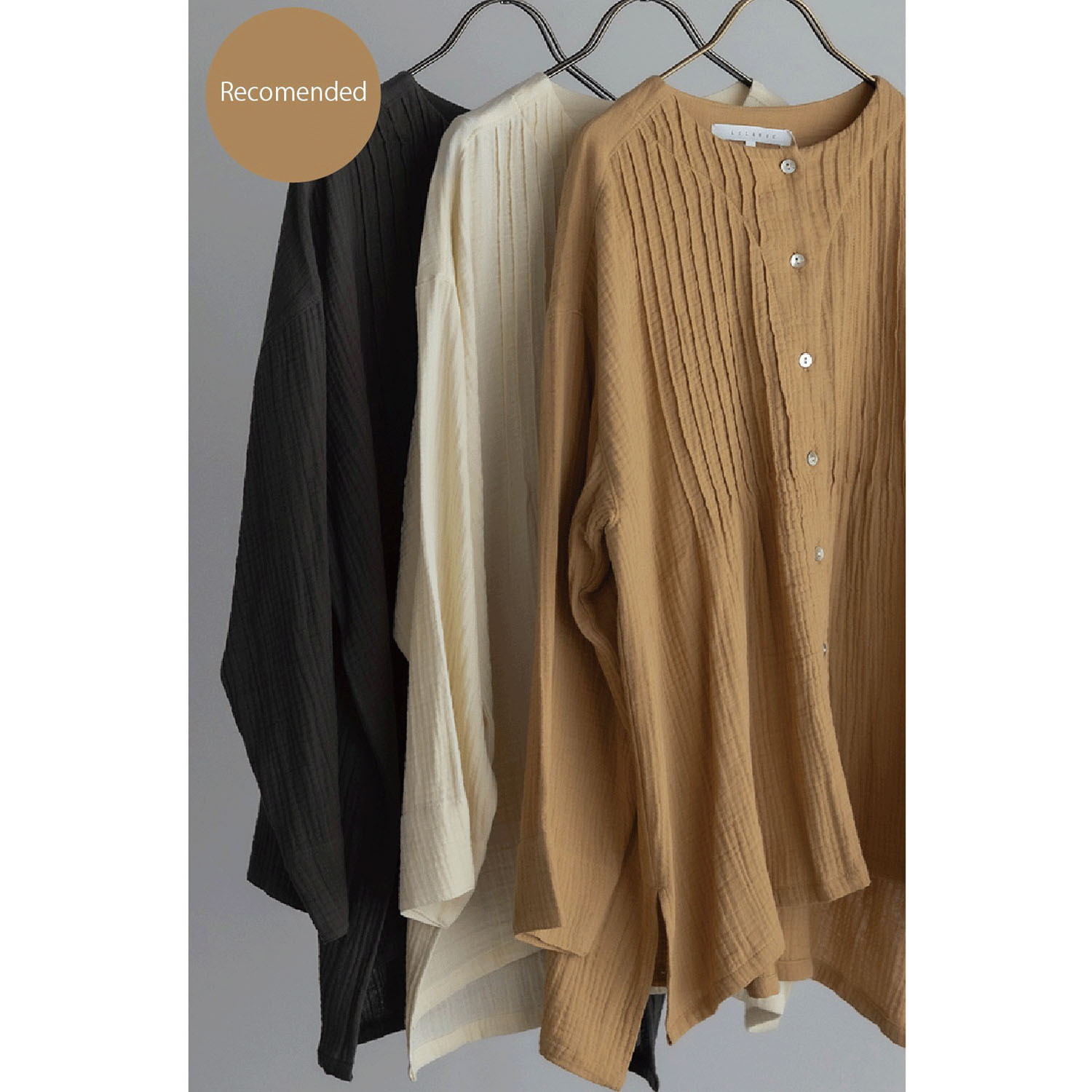 LILASIC ダブルガーゼタックブラウス - 画像2