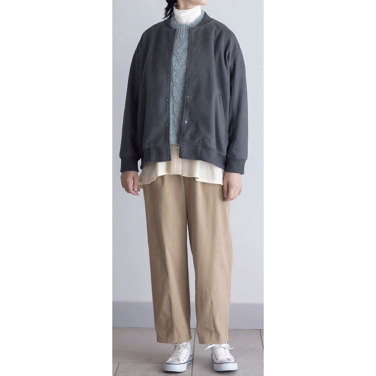 LILASIC ソフトメルトンリブブルゾン - 画像4