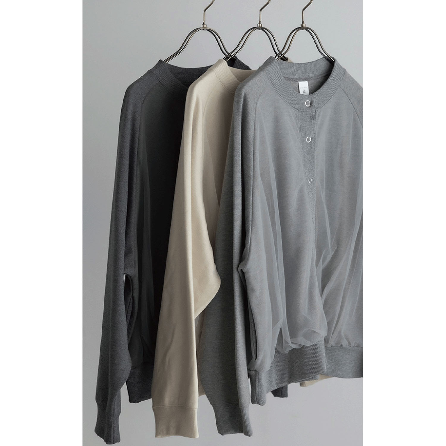 LILASIC チュールレイヤード裏起毛カーディガン - 画像2