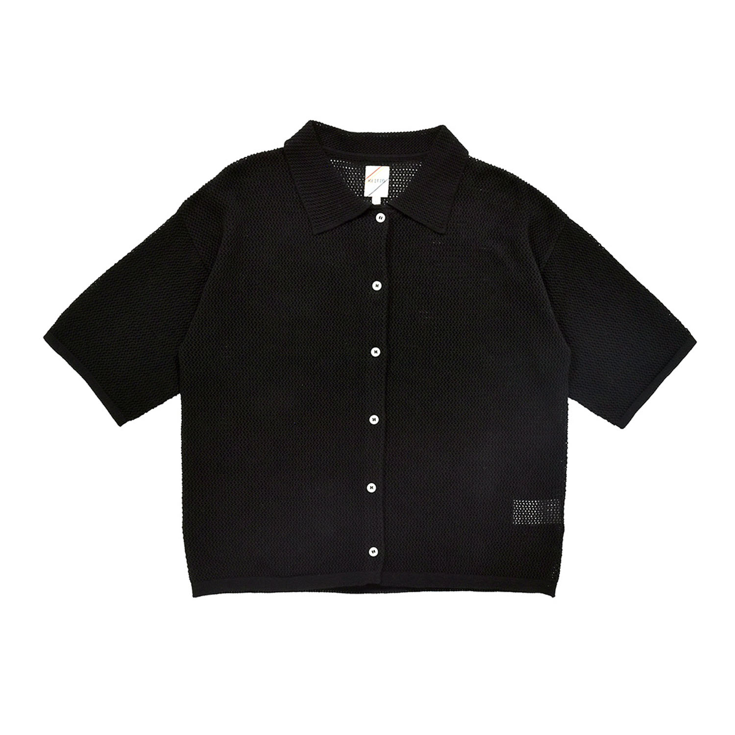 Keitto襟付きメッシュカーディガン - 画像2