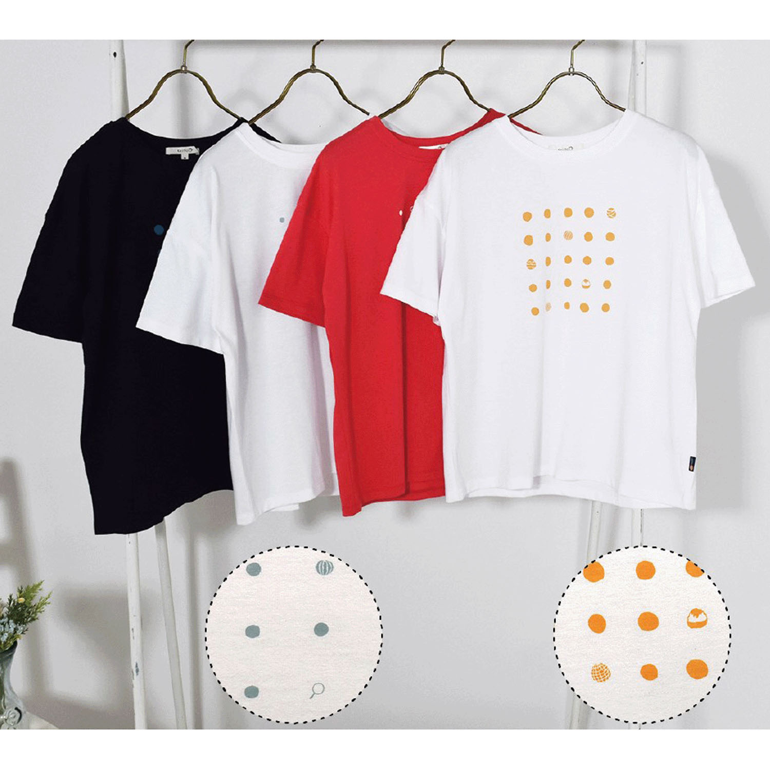 Keitto お祭りドットプリントTシャツ