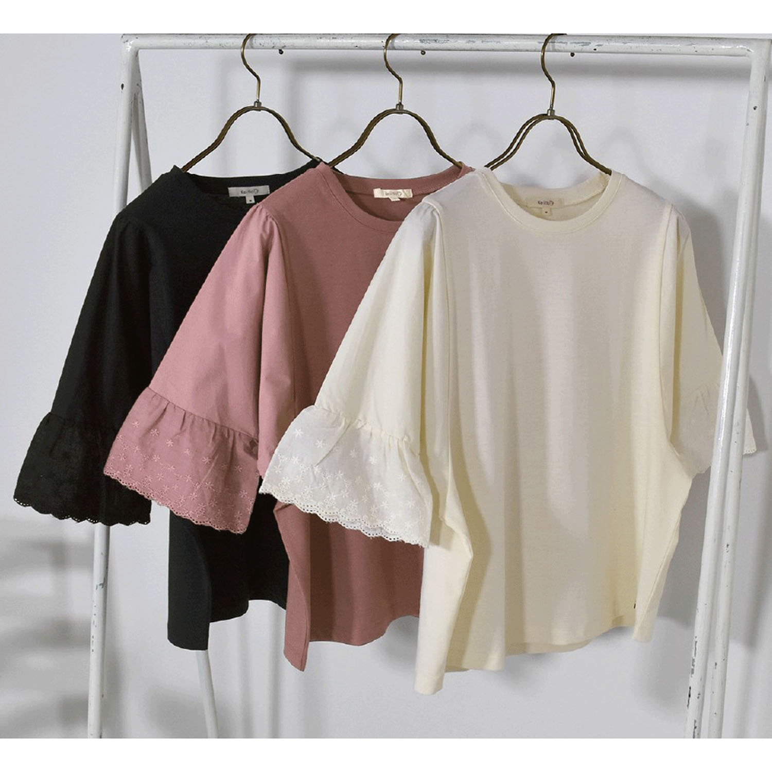 Keitto 袖布帛使いカットプルオーバー - 画像1