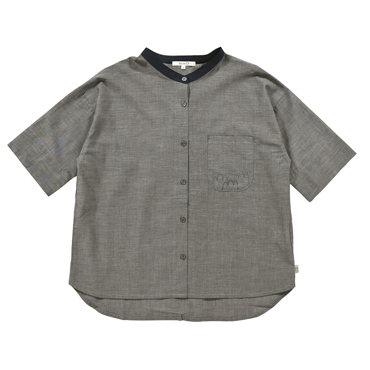 Keitto 山刺繍入り配色襟シャツ - 画像2