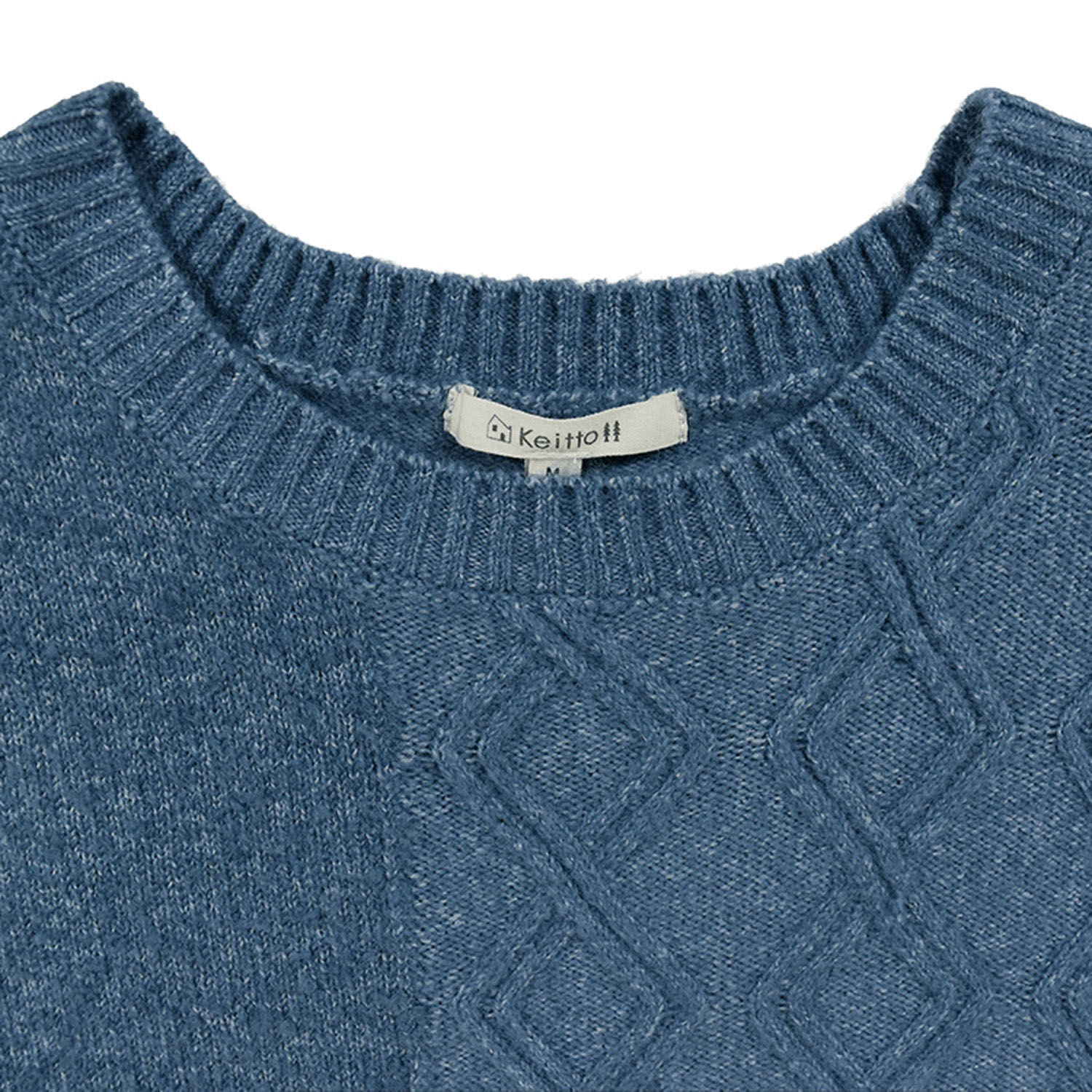 Keitto 編地切り替えブランケットステッチ入りニットプルオーバー - 画像9