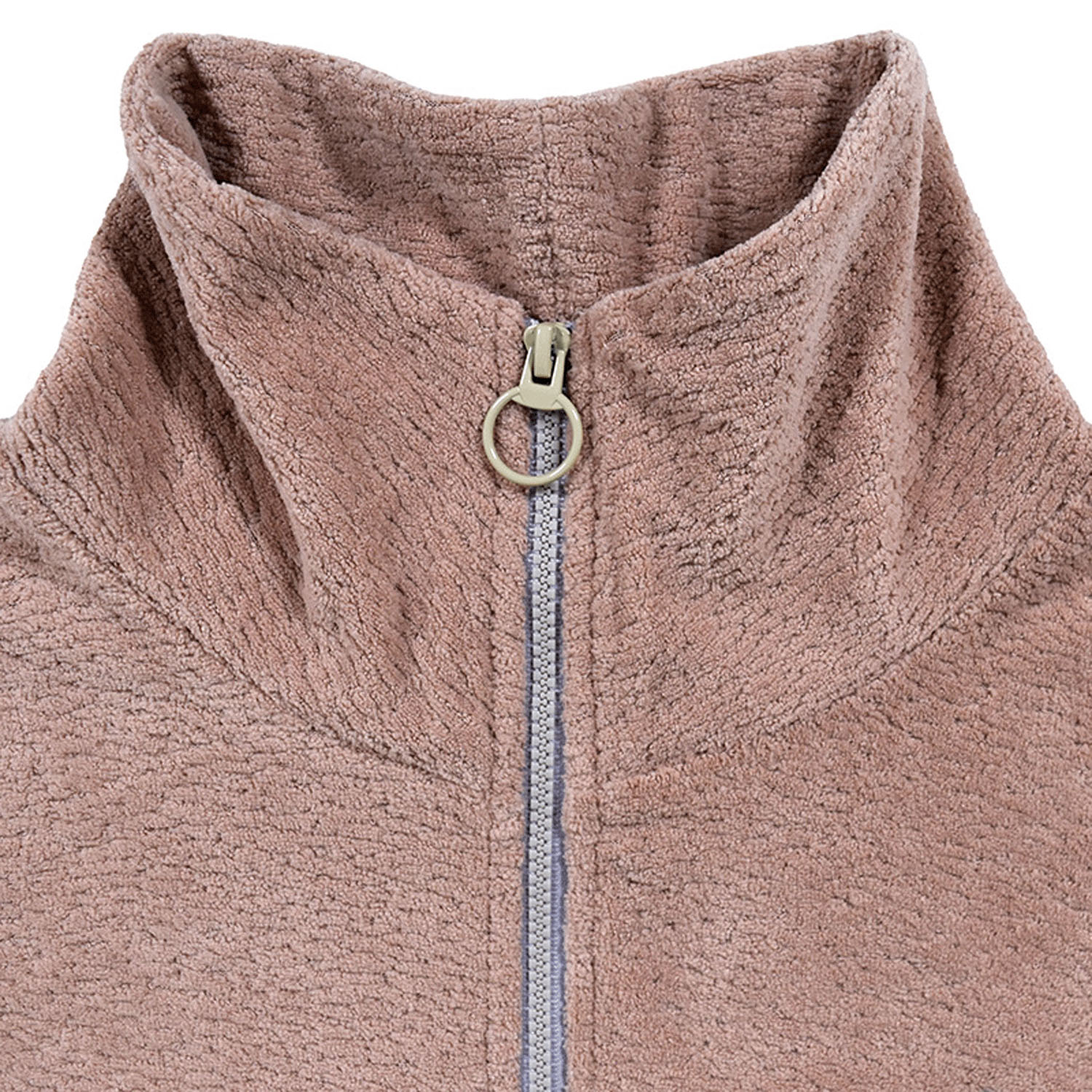 Keitto 配色ファスナー付きモコモコプルオーバー - 画像10