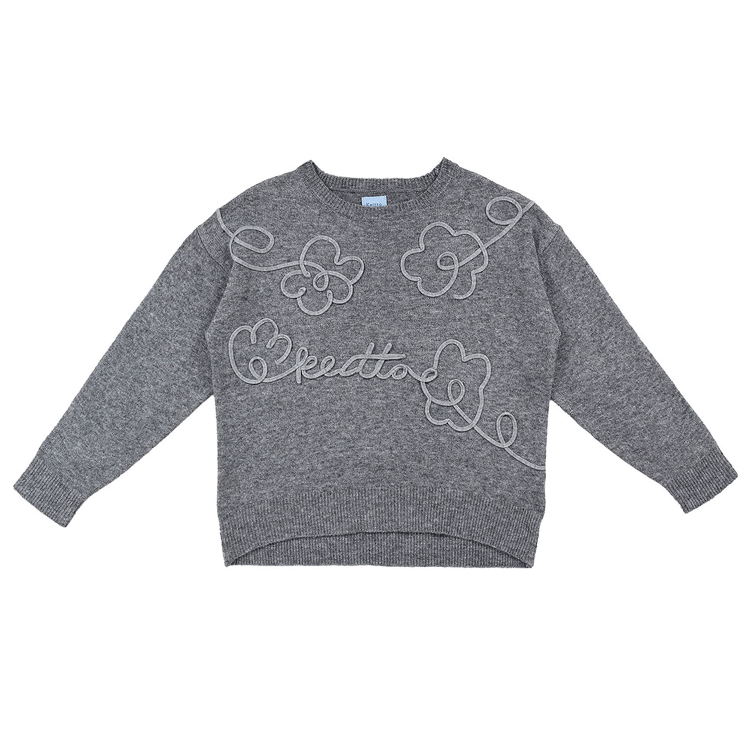 Keitto つながるお花のコード刺繍ニットプルオーバー - 画像3