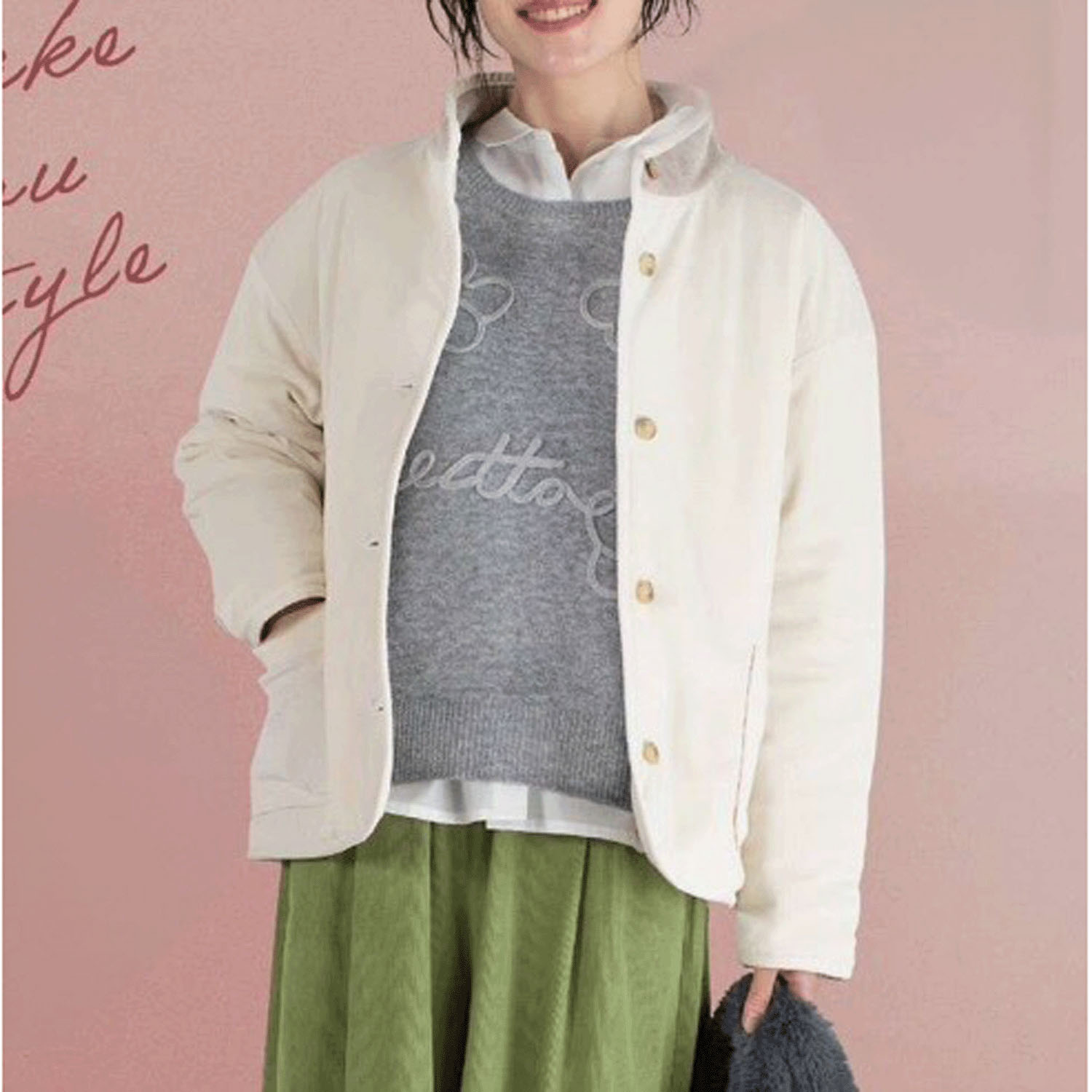 Keitto つながるお花のコード刺繍ニットプルオーバー