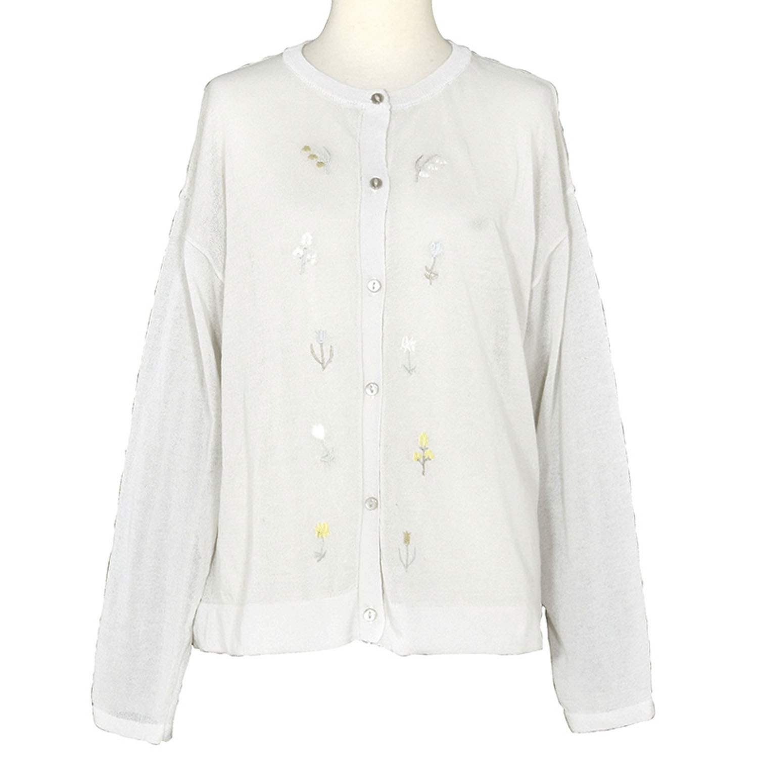 Keitto 草花刺繍シアーニットカーディガン - 画像3