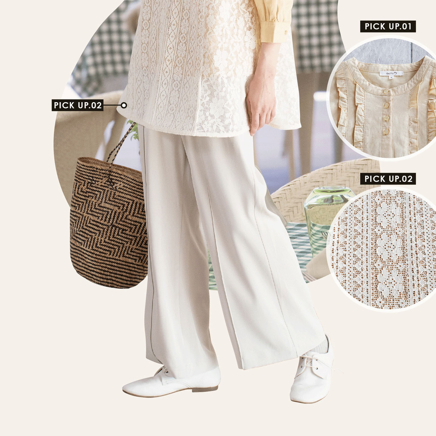 Keitto イージーフレアワイドパンツ - 画像4