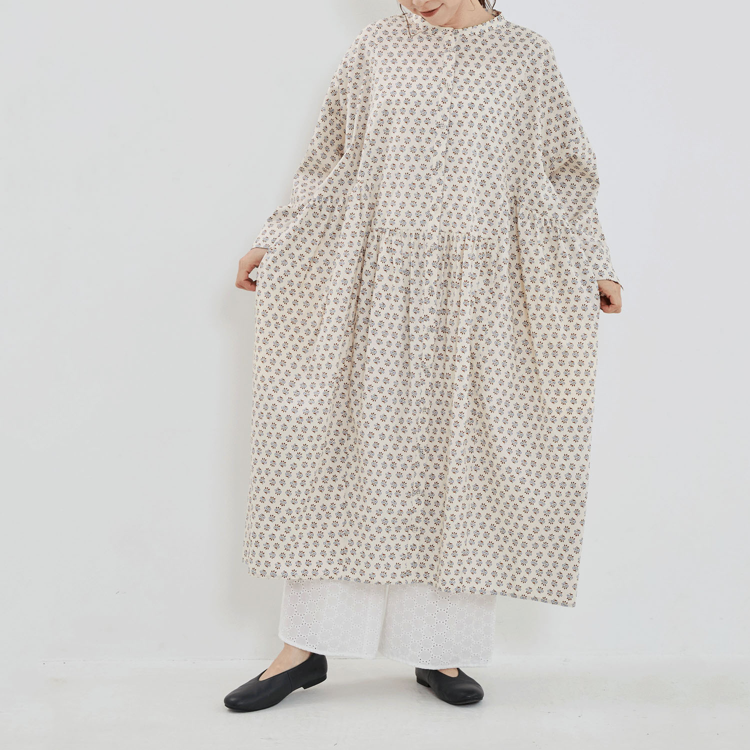 【Insta Live】YURK geniet van ボタニカルプリントギャザーワンピース