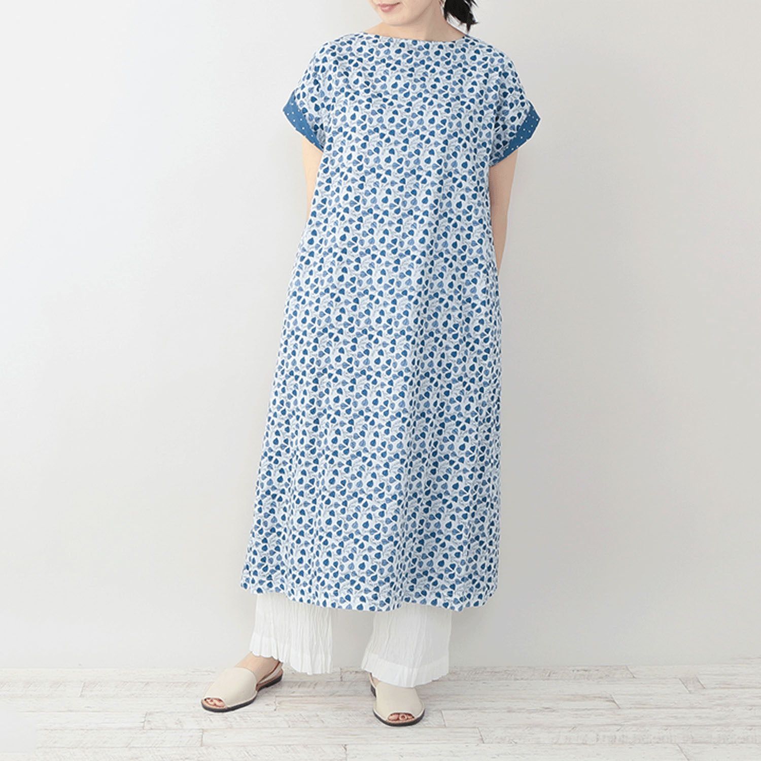 東京かんかん リーフ＆ドットプリントリバーシブルワンピース - 画像15